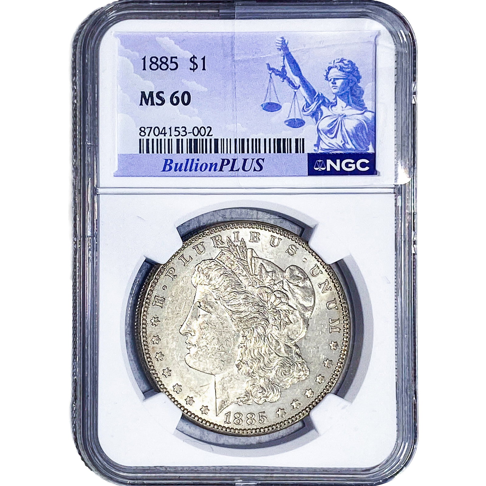 1885 Morgan Silver Dollar NGC MS60: 1885 Morgan Silver Dollar NGC MS60