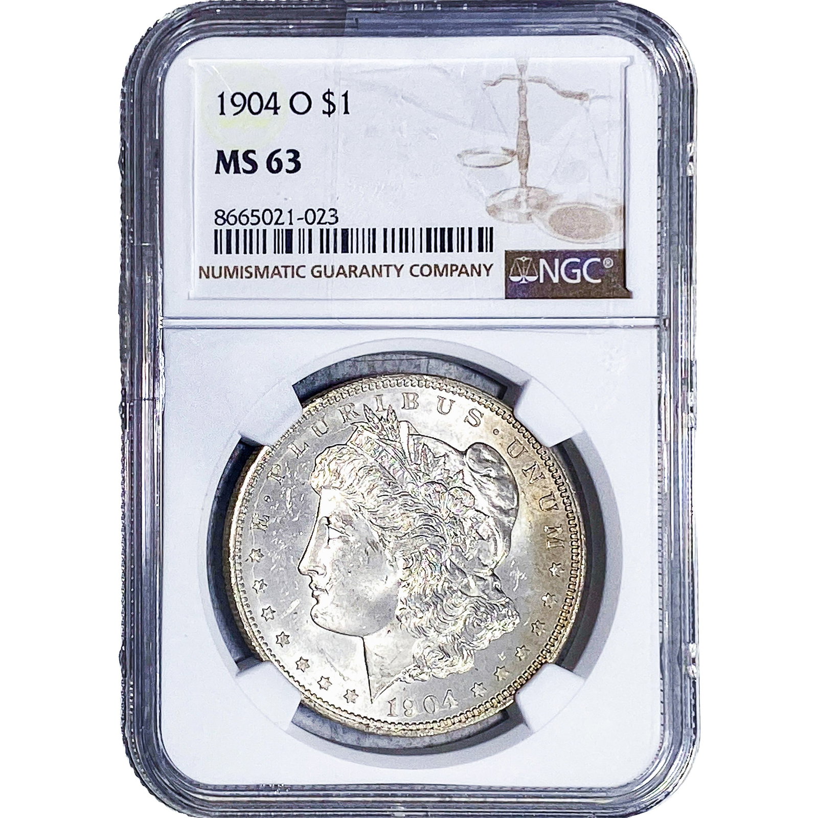 1904-O Morgan Silver Dollar NGC MS63: 1904-O Morgan Silver Dollar NGC MS63