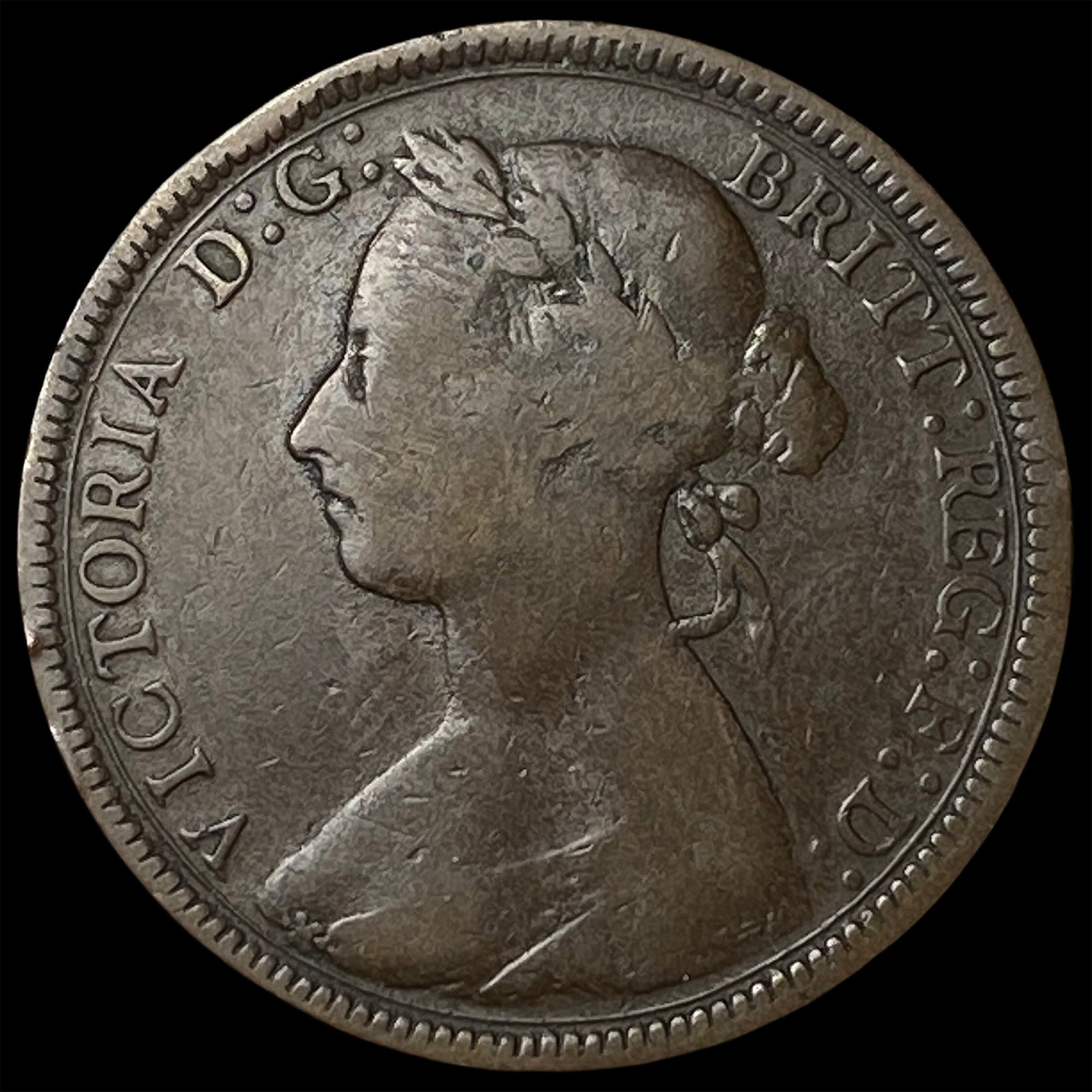 1889 Great Britain Bronze 1/2 Penny: 1889 Great Britain Bronze 1/2 Penny