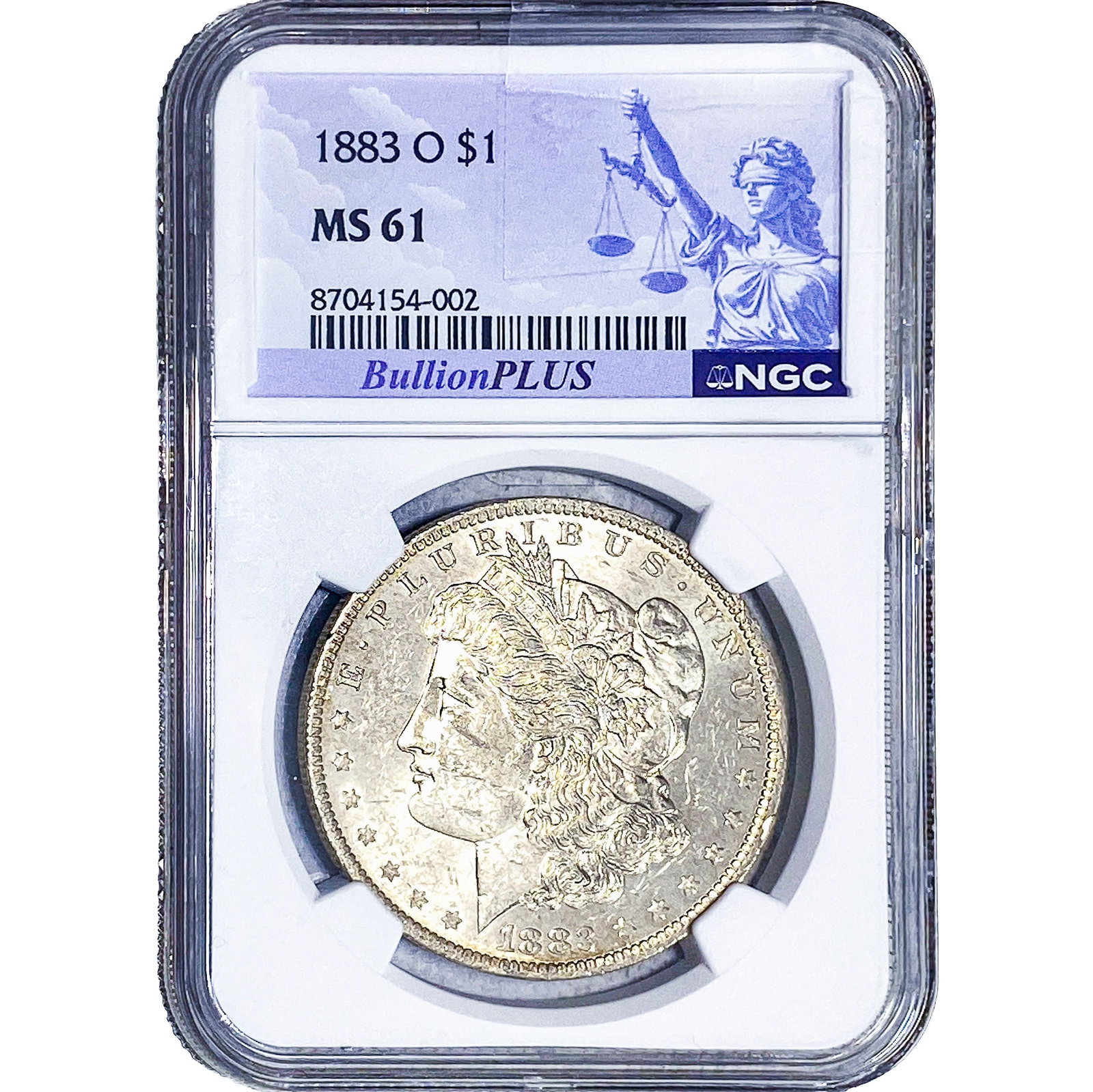 1883-O Morgan Silver Dollar NGC MS61: 1883-O Morgan Silver Dollar NGC MS61