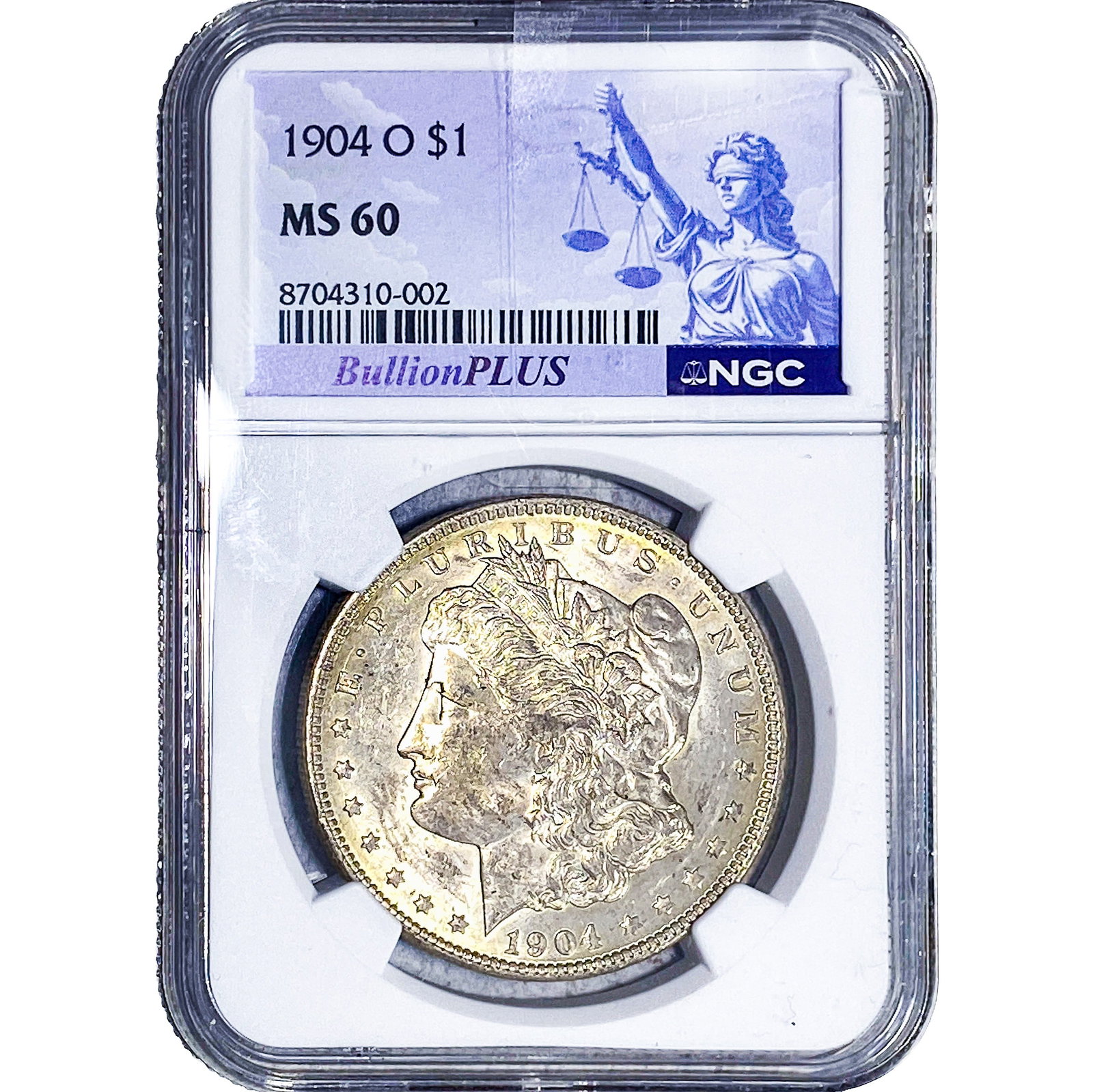 1904-O Morgan Silver Dollar NGC MS60: 1904-O Morgan Silver Dollar NGC MS60