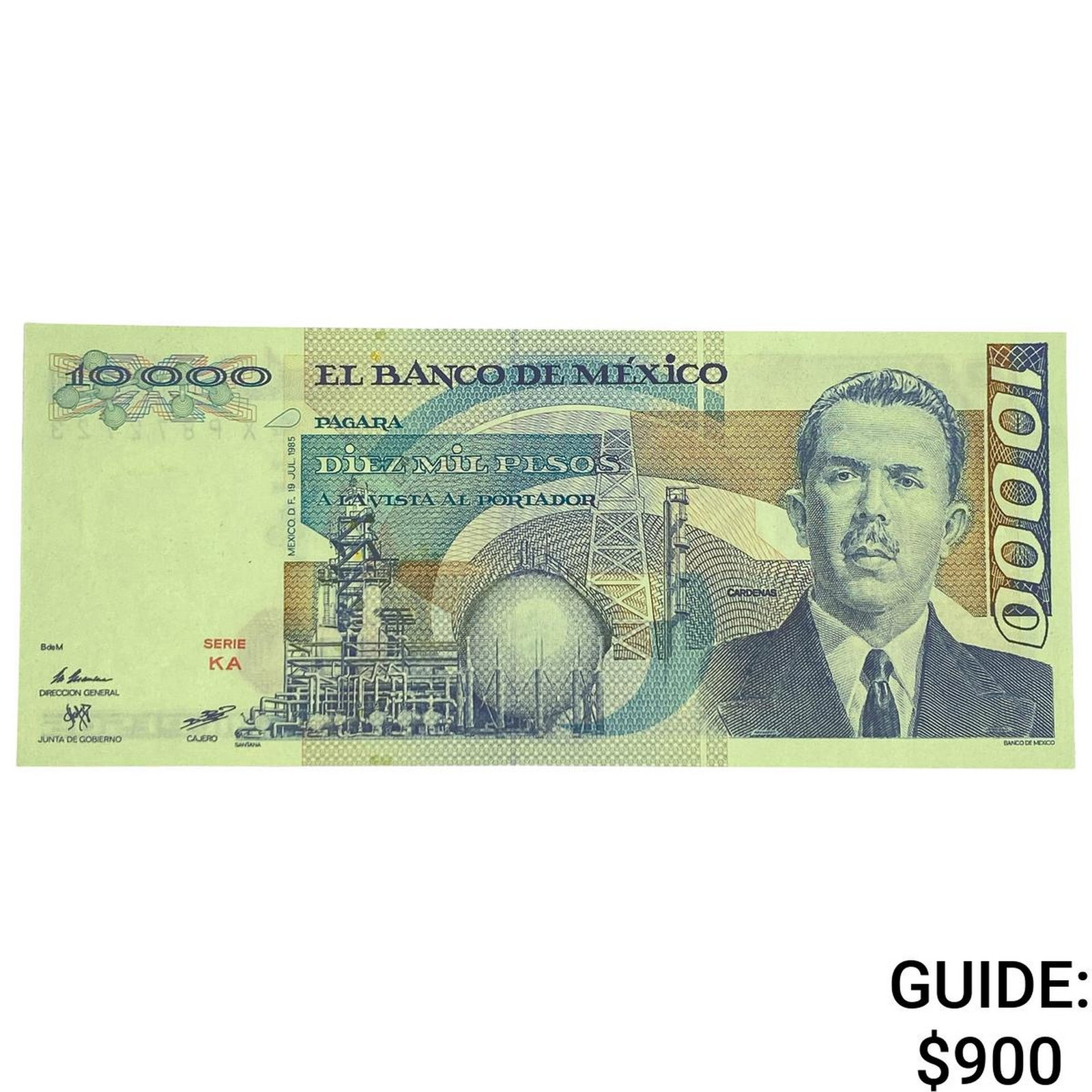 1985 Bank of Mexico 10,000 Pesos: 1985 Bank of Mexico 10,000 Pesos