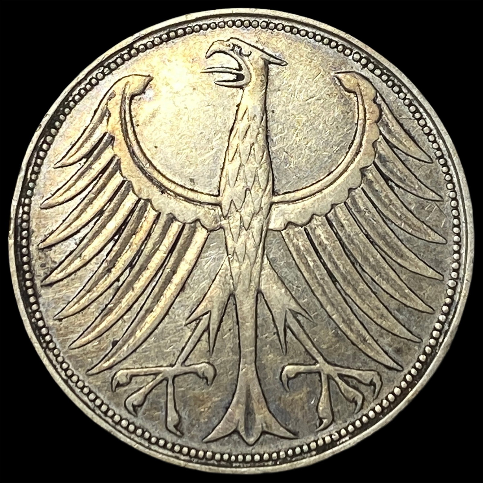 1951D Germany Silver 5 Mark: 1951D Germany Silver 5 Mark