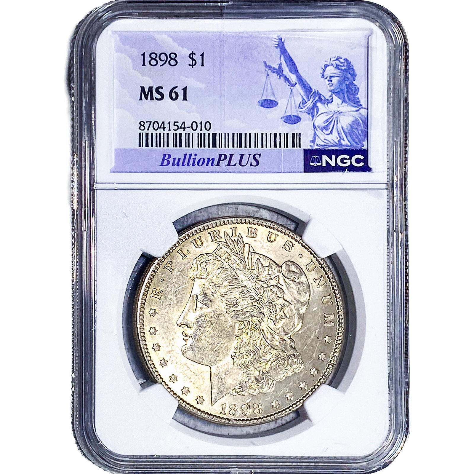 1898 Morgan Silver Dollar NGC MS61: 1898 Morgan Silver Dollar NGC MS61