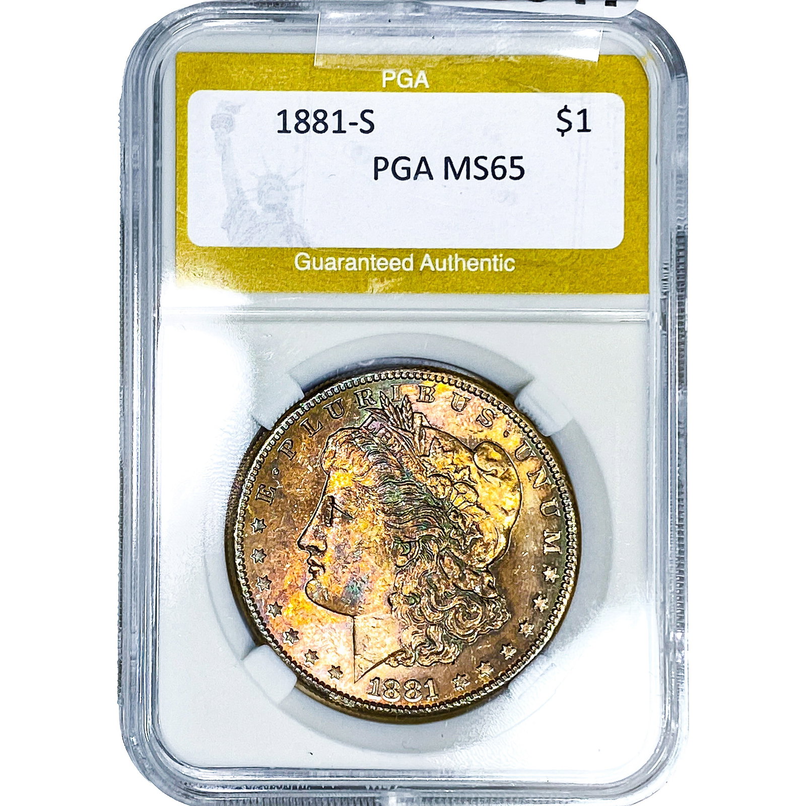 1881-S Morgan Silver Dollar PGA MS65: 1881-S Morgan Silver Dollar PGA MS65