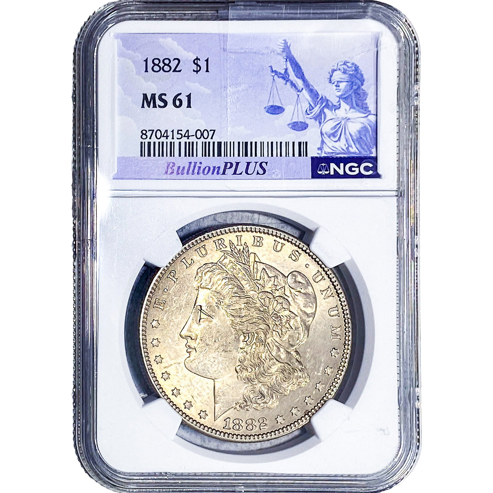 1882 Morgan Silver Dollar NGC MS61: 1882 Morgan Silver Dollar NGC MS61