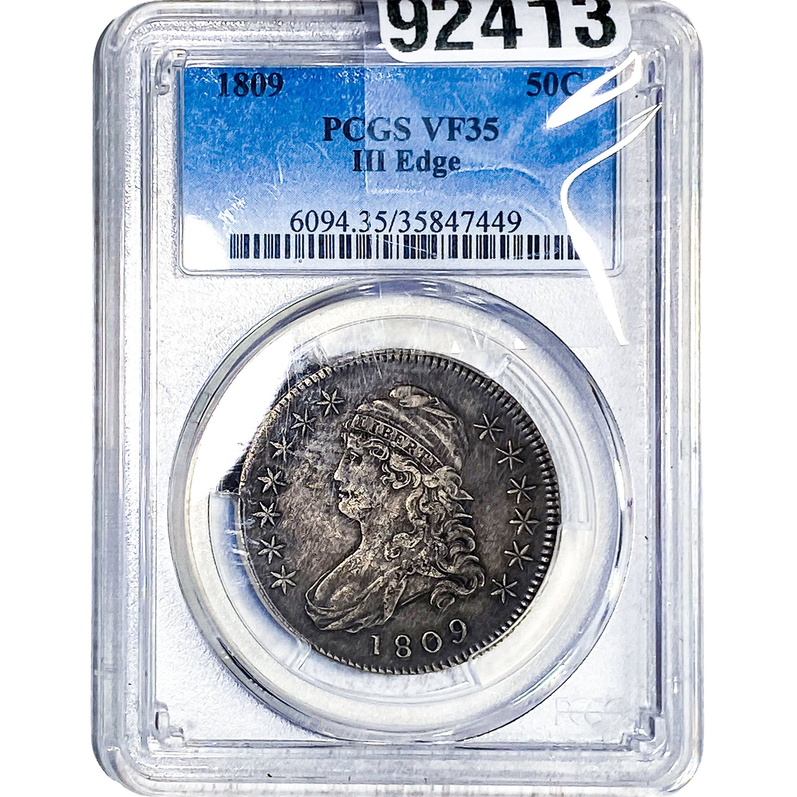 1809 Capped Bust Half Dollar PCGS VF35 III Edge (1 of 2)