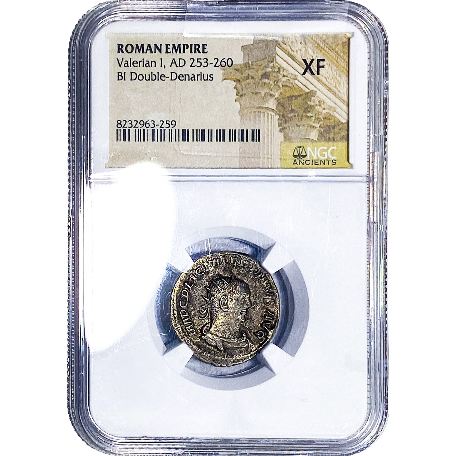 Roman Valerian I AD 253-260 BI DBL-Denarius NGC (1 of 2)
