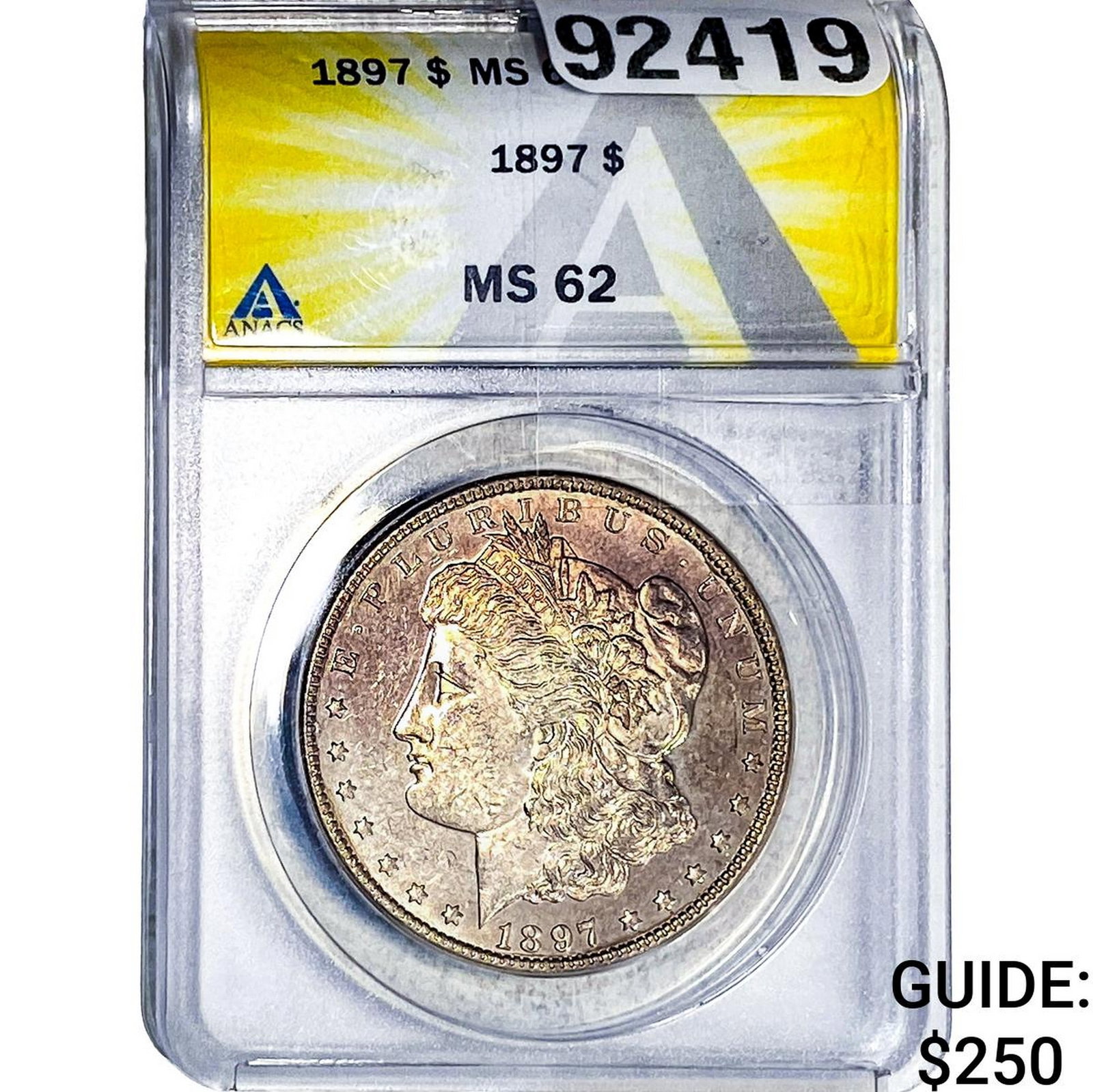 1897 Morgan Silver Dollar ANACS MS62: 1897 Morgan Silver Dollar ANACS MS62