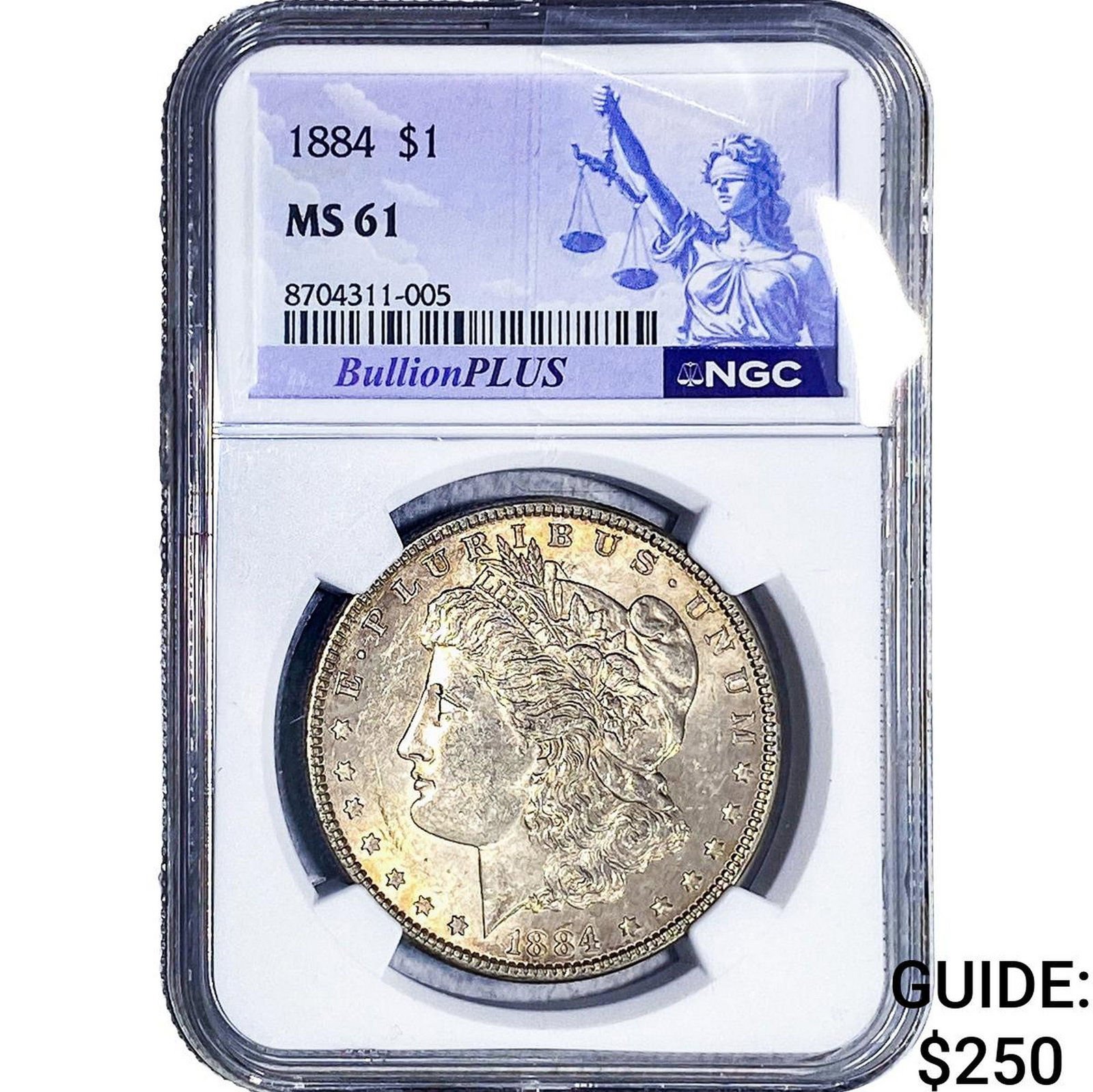 1884 Morgan Silver Dollar NGC MS61: 1884 Morgan Silver Dollar NGC MS61