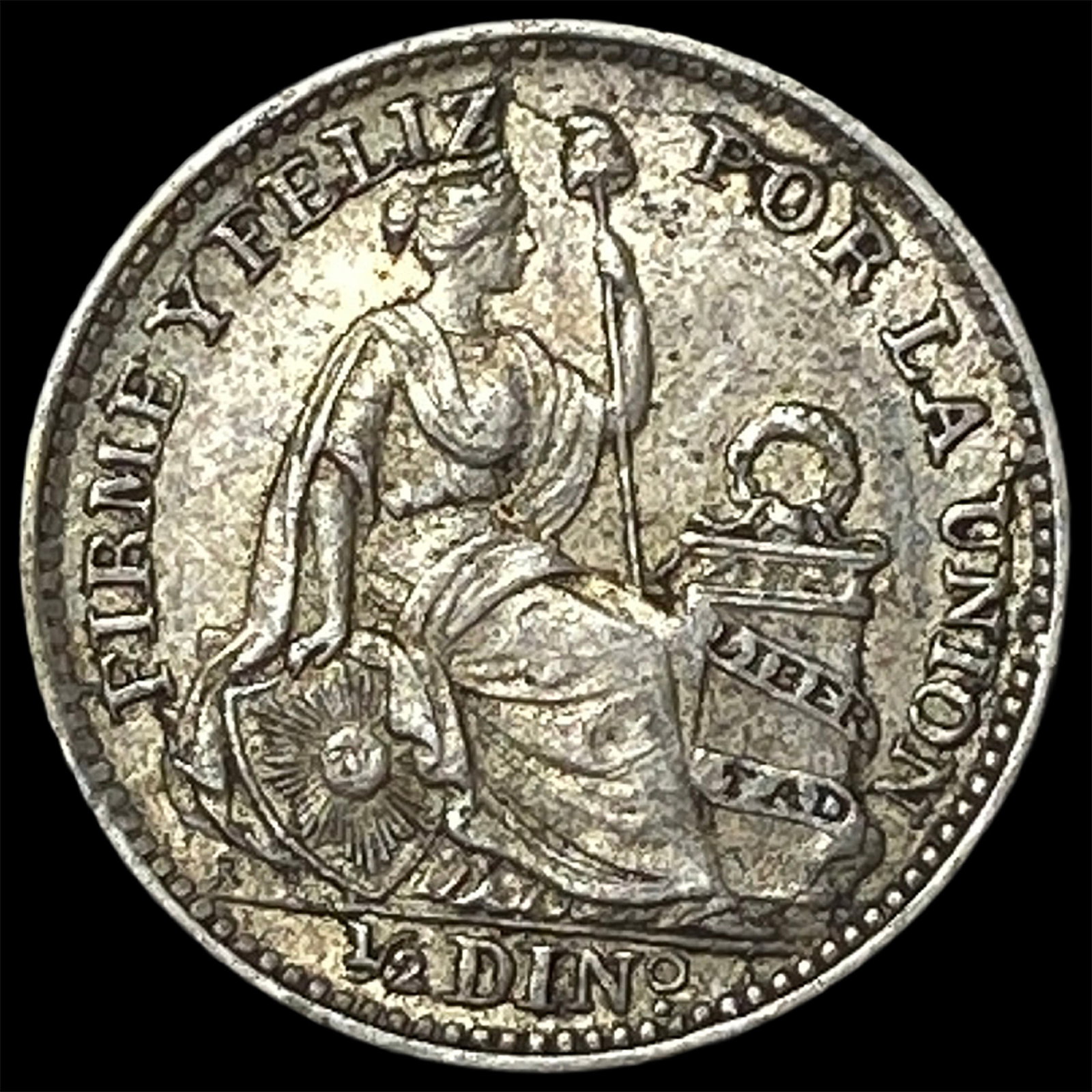 1910 FG Peru Silver 1/2 Dinero (1 of 2)