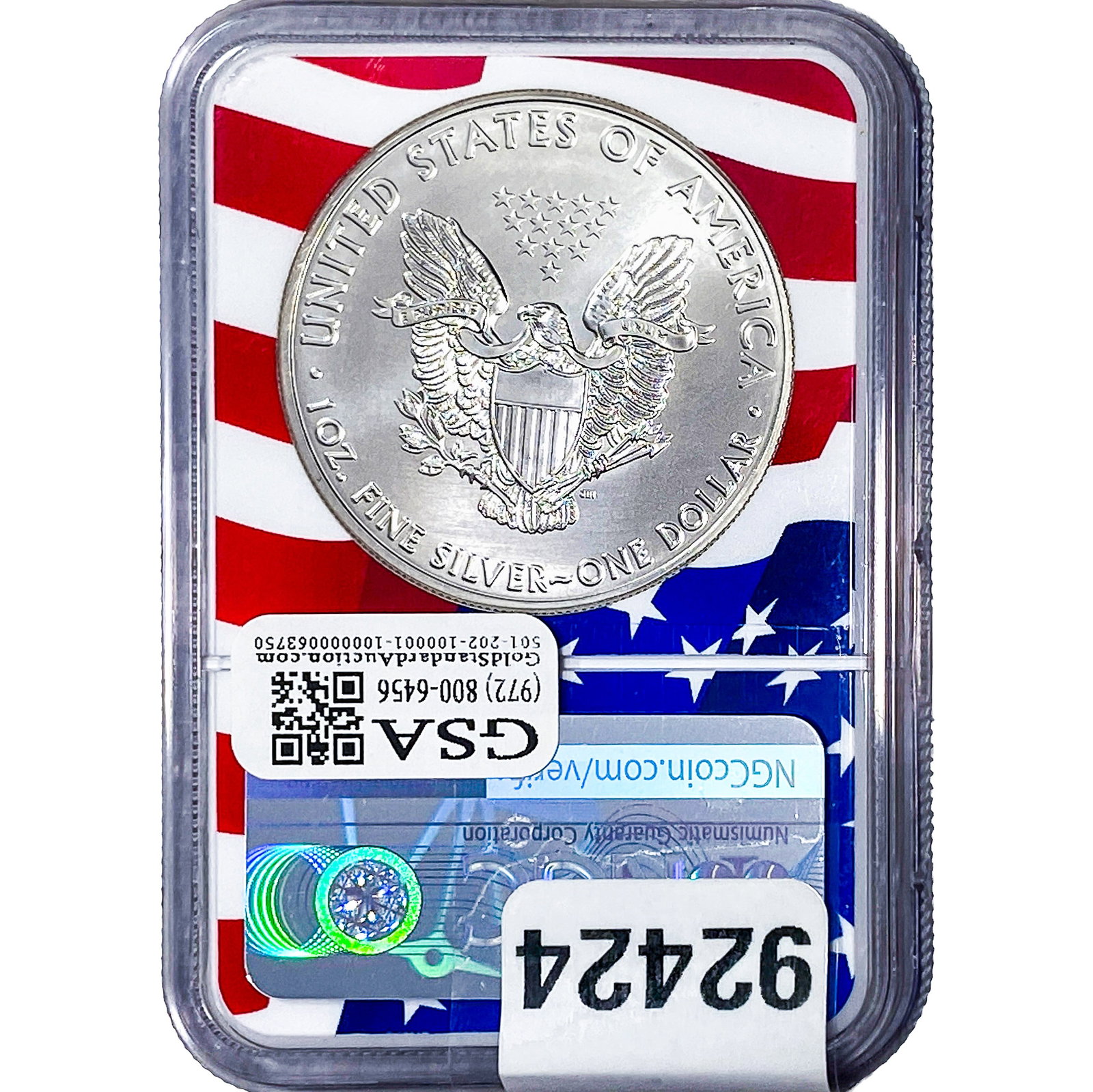 2001 Silver Eagle NGC MS70 Heraldic Eagle T-1 - 2