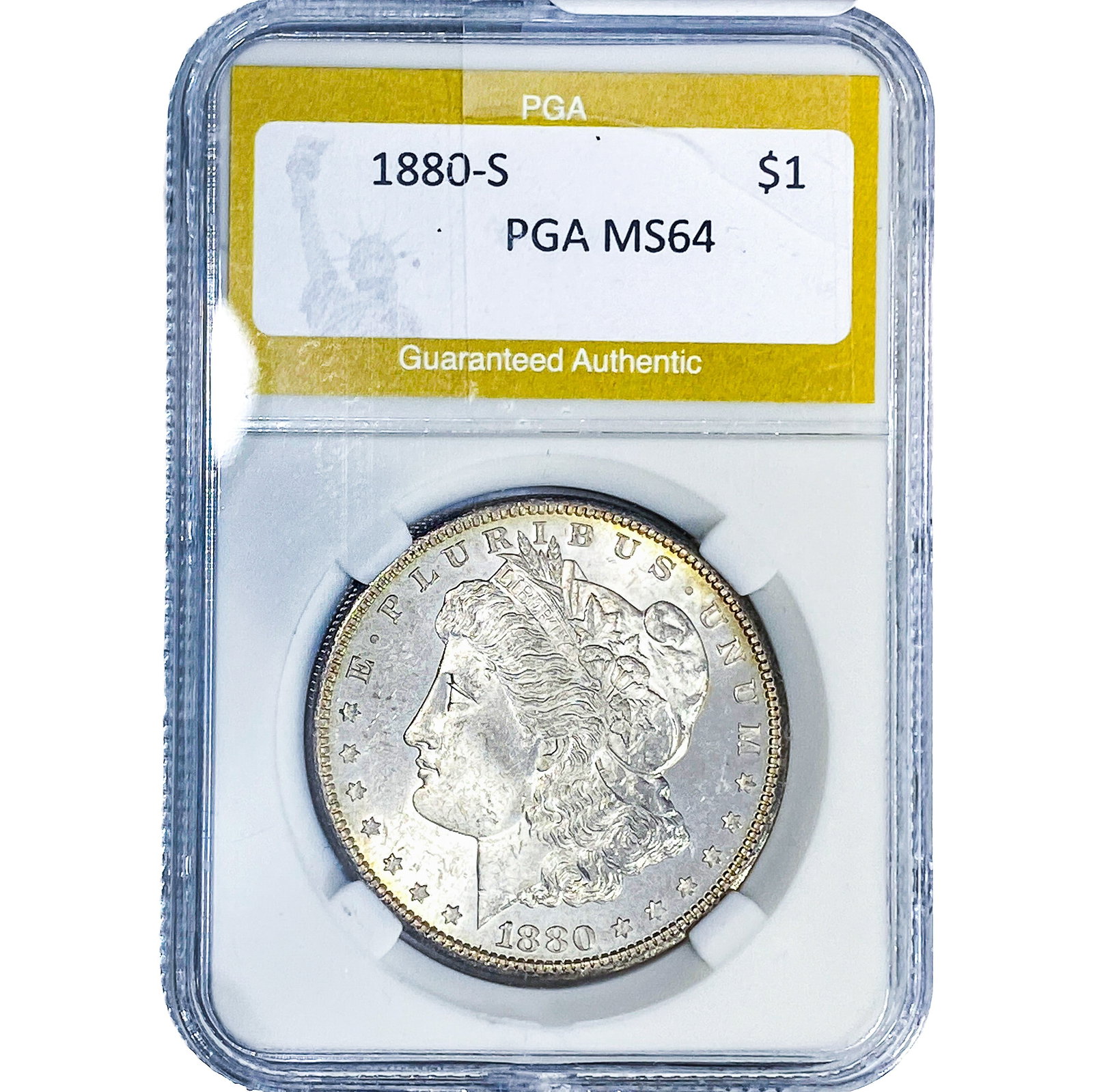 1880-S Morgan Silver Dollar PGA MS64: 1880-S Morgan Silver Dollar PGA MS64