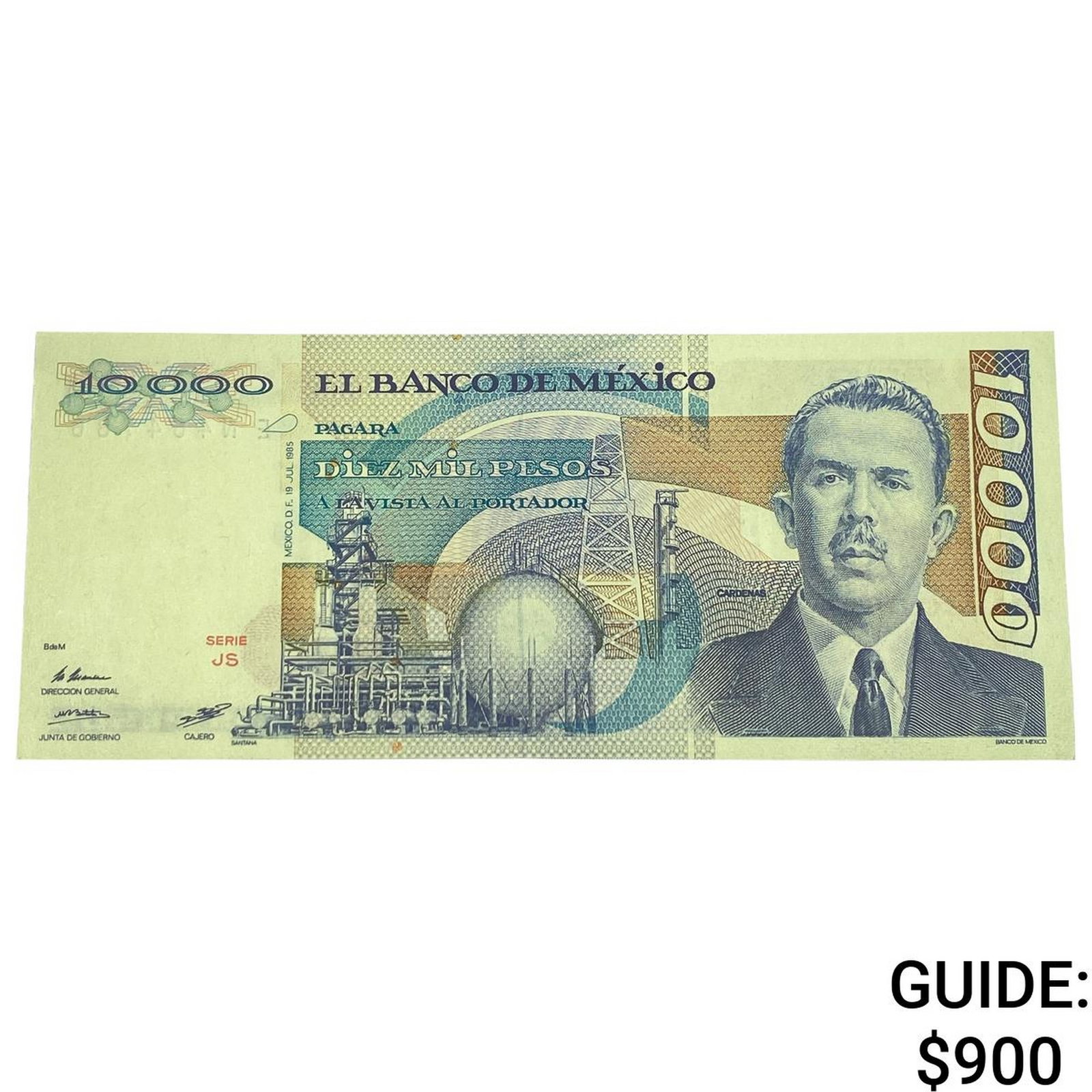1985 Bank of Mexico 10,000 Pesos: 1985 Bank of Mexico 10,000 Pesos