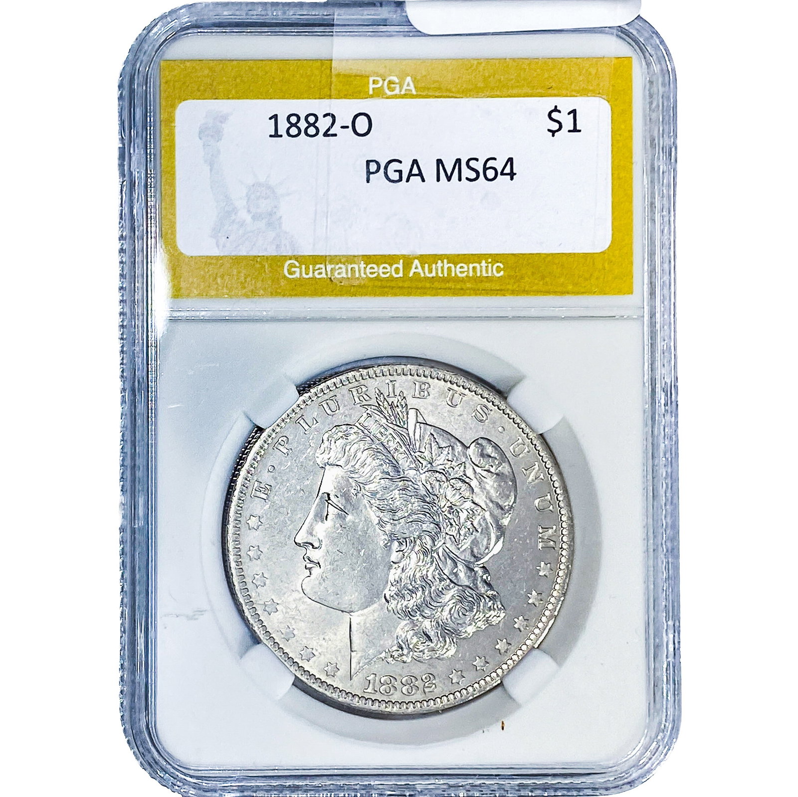 1882-O Morgan Silver Dollar PGA MS64: 1882-O Morgan Silver Dollar PGA MS64
