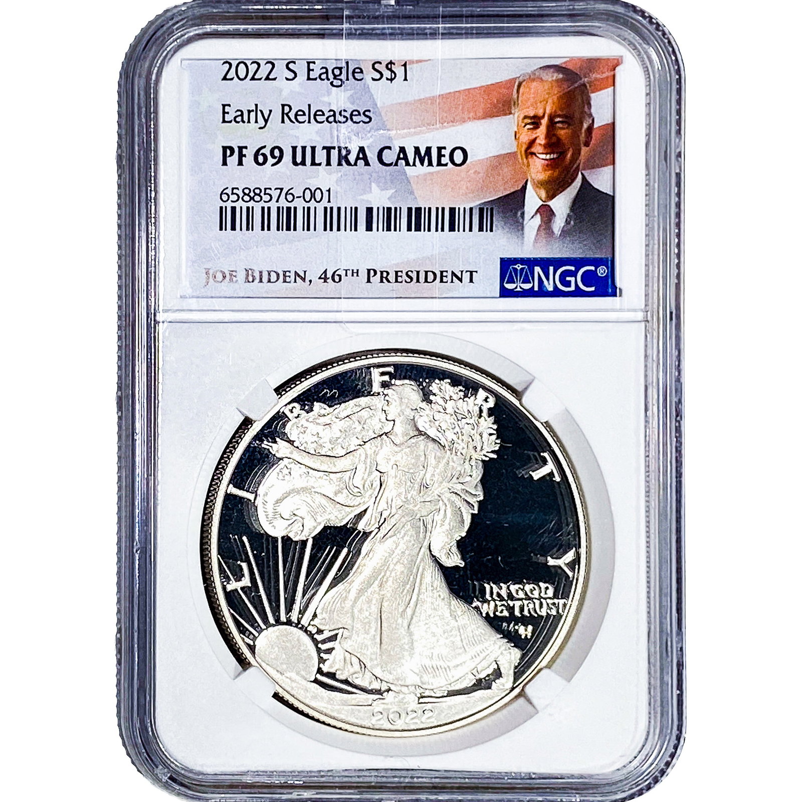 2022-S Silver Eagle NGC PF69 Ultra Cameo Joe Biden: 2022-S Silver Eagle NGC PF69 Ultra Cameo Joe Biden