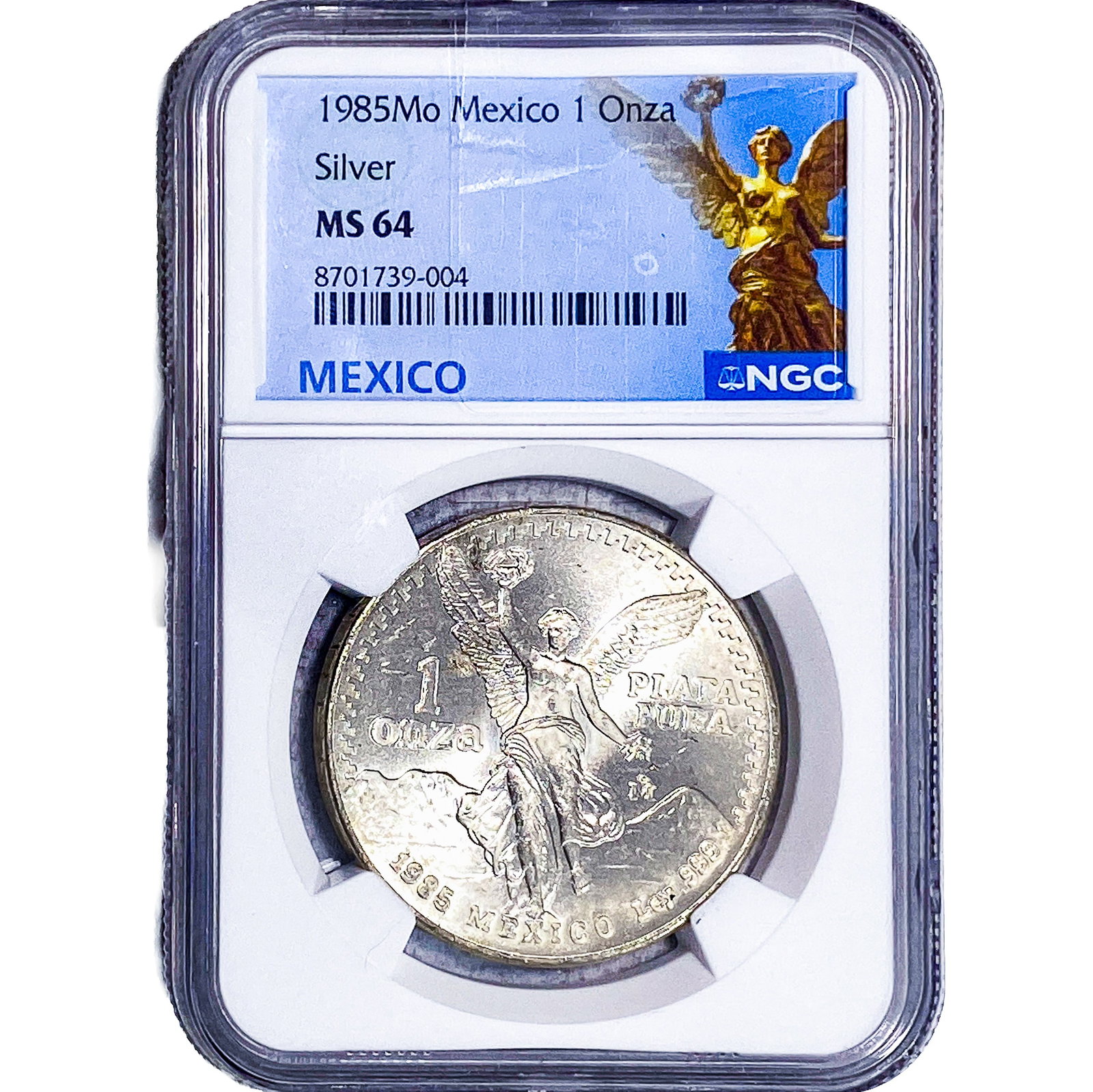 1985Mo Mexico Silver 1 Onza NGC MS64 (1 of 2)