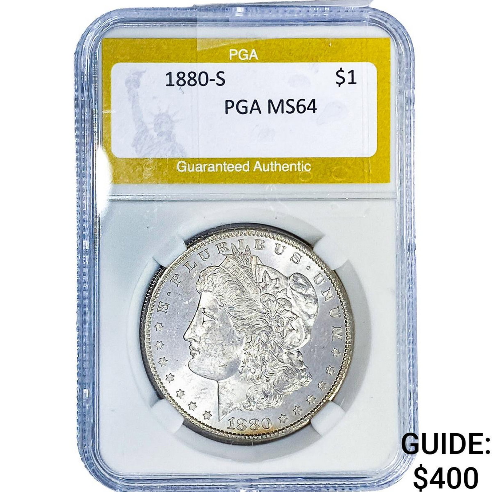 1880-S Morgan Silver Dollar PGA MS64: 1880-S Morgan Silver Dollar PGA MS64