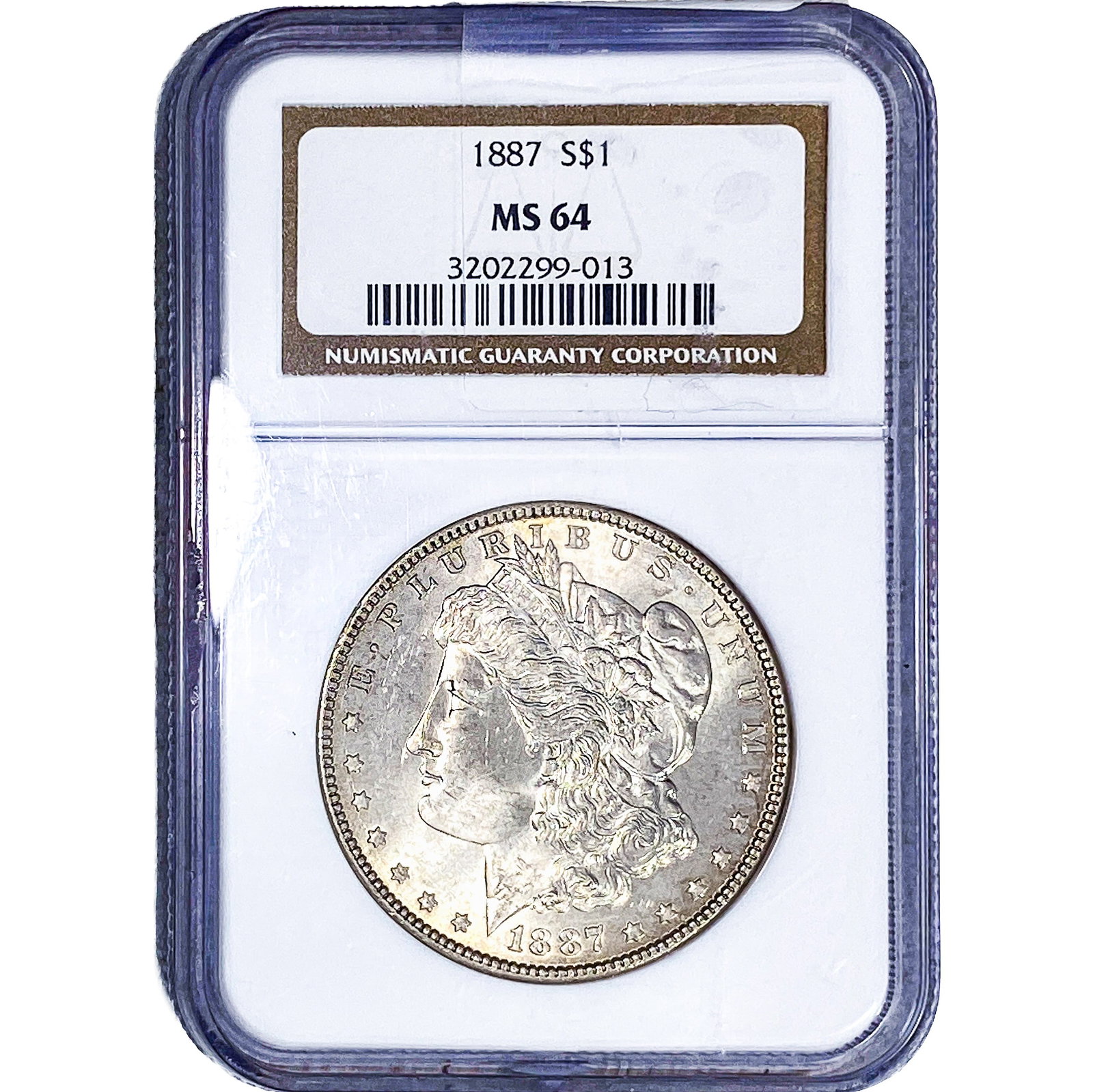 1887 Morgan Silver Dollar NGC MS64: 1887 Morgan Silver Dollar NGC MS64