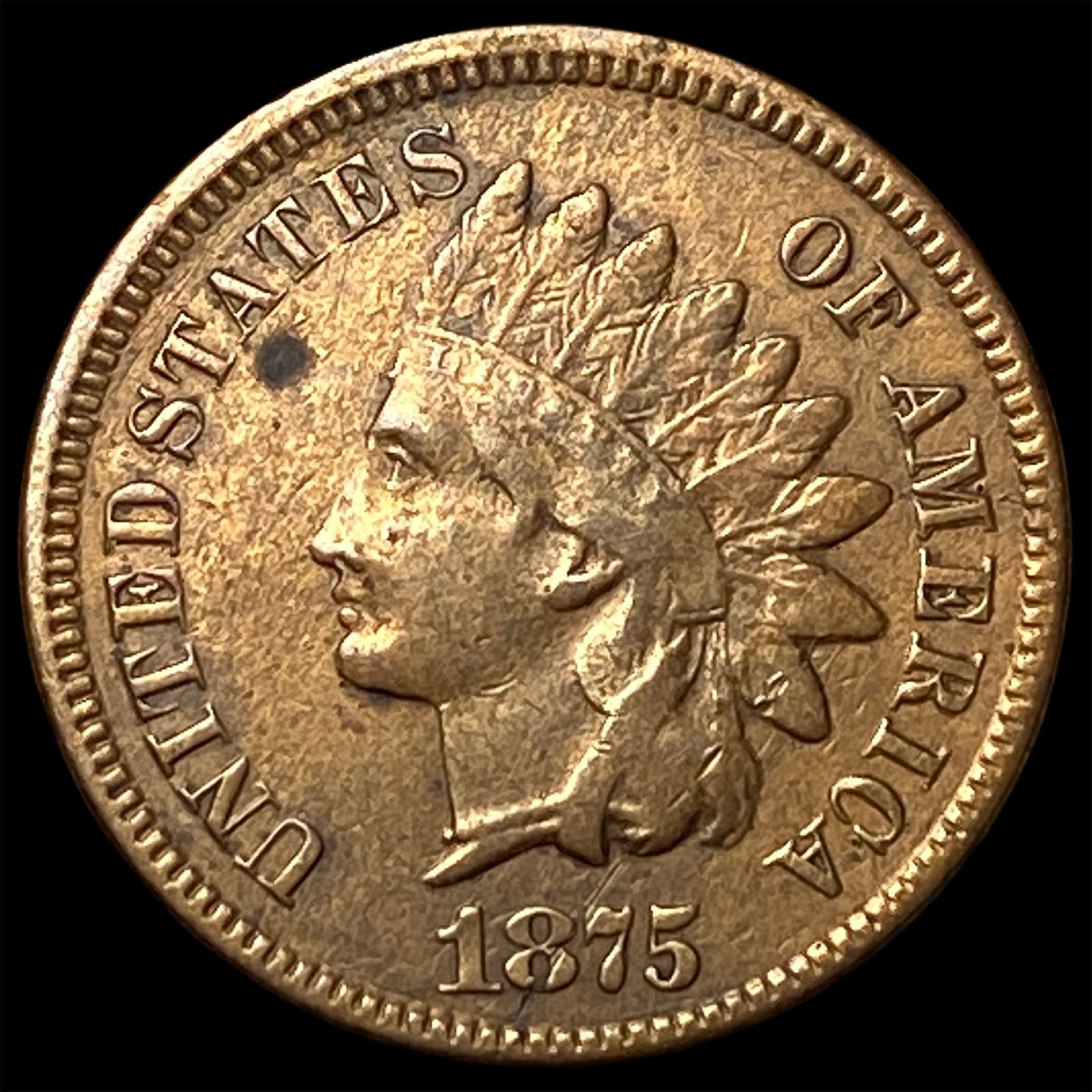1875 Indian Head Cent NEARLY UNCIRCULATED (1 of 2)