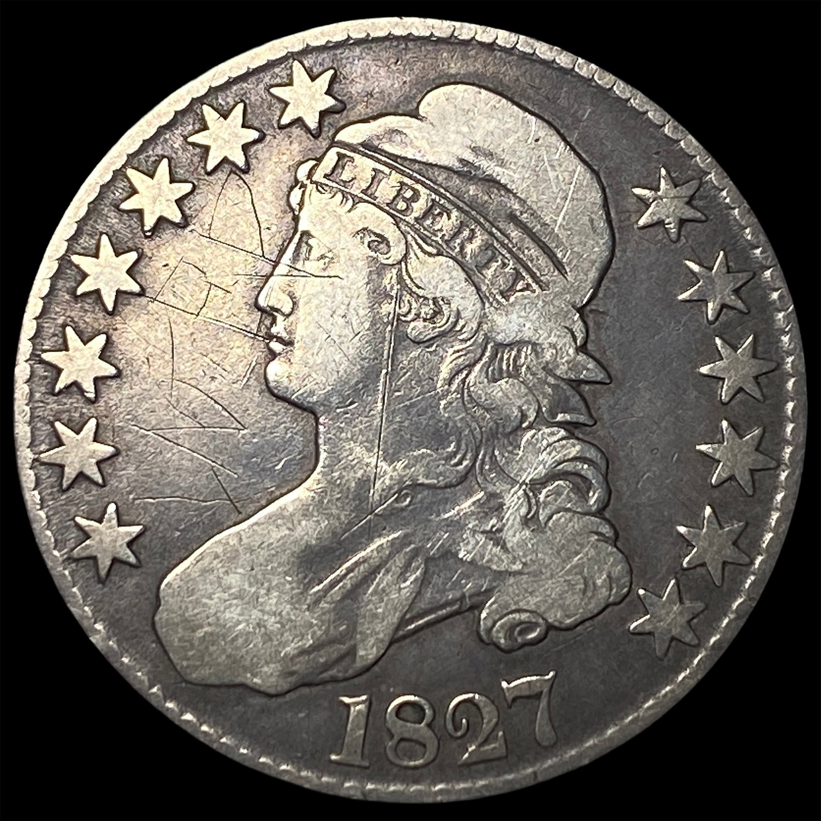 1827 Capped Bust Half Dollar LIGHTLY CIRCULATED (1 of 2)