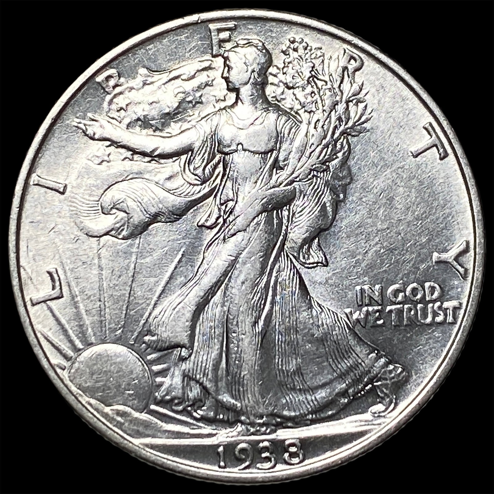 1938-D Silver Walking Liberty Half Dollar UNCIRCULATED: 1938-D Silver Walking Liberty Half Dollar UNCIRCULATED