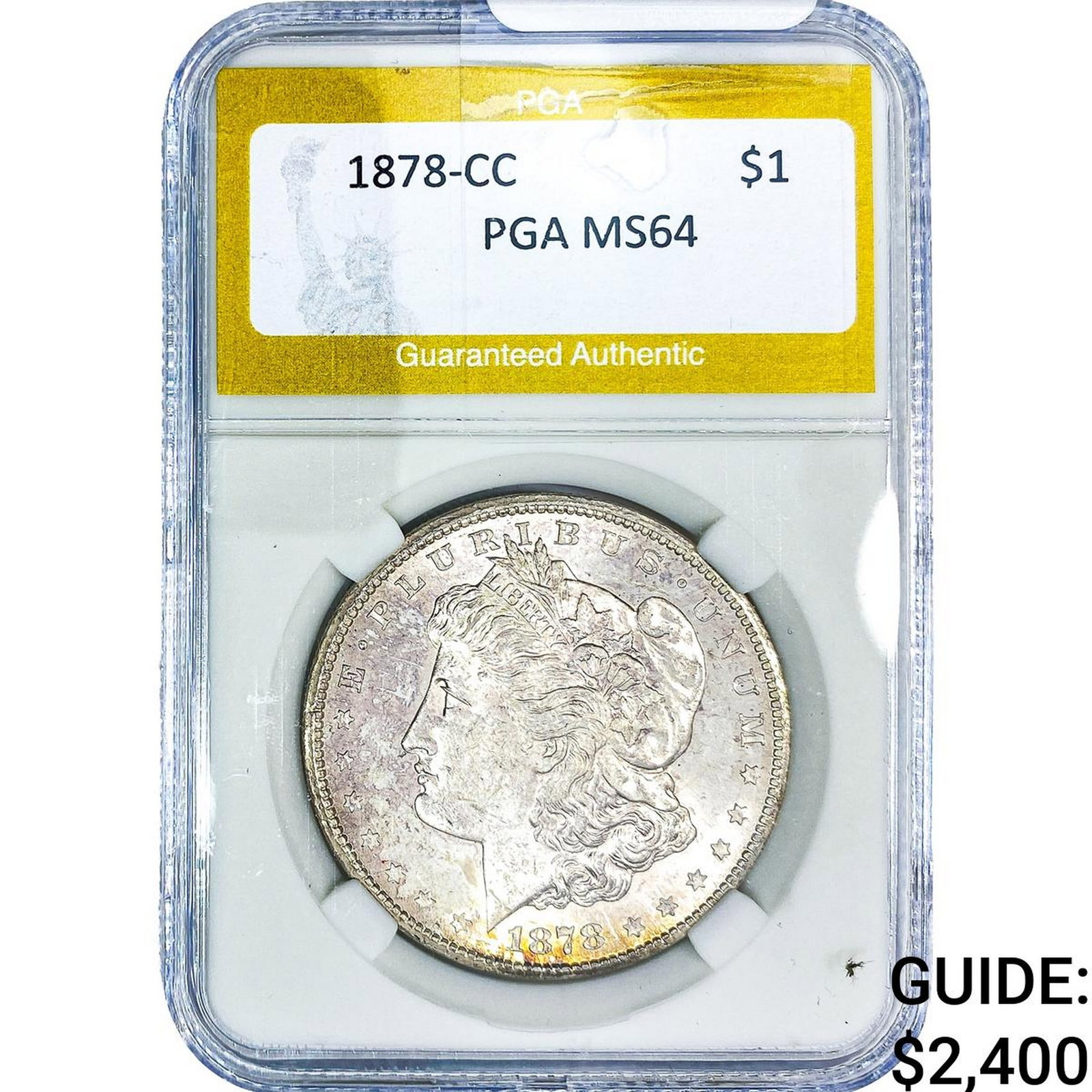 1878-CC Morgan Silver Dollar PGA MS64: 1878-CC Morgan Silver Dollar PGA MS64