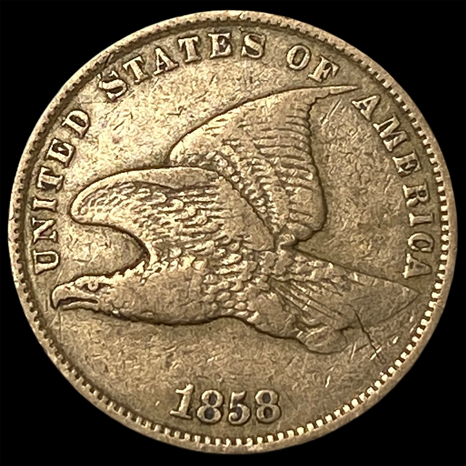 1858 Copper-Nickel Flying Eagle Cent LIGHTLY CIRCULATED: 1858 Copper-Nickel Flying Eagle Cent LIGHTLY CIRCULATED