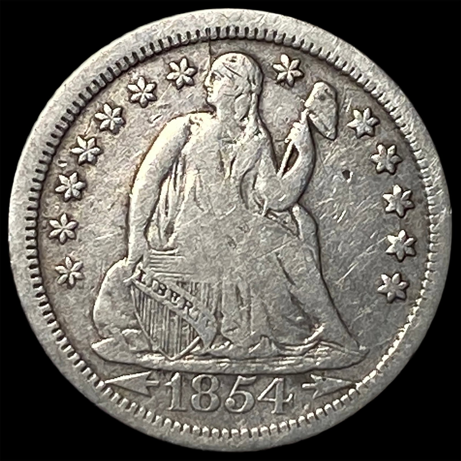 1854-O Silver Seated Liberty Dime NICELY CIRCULATED (1 of 2)