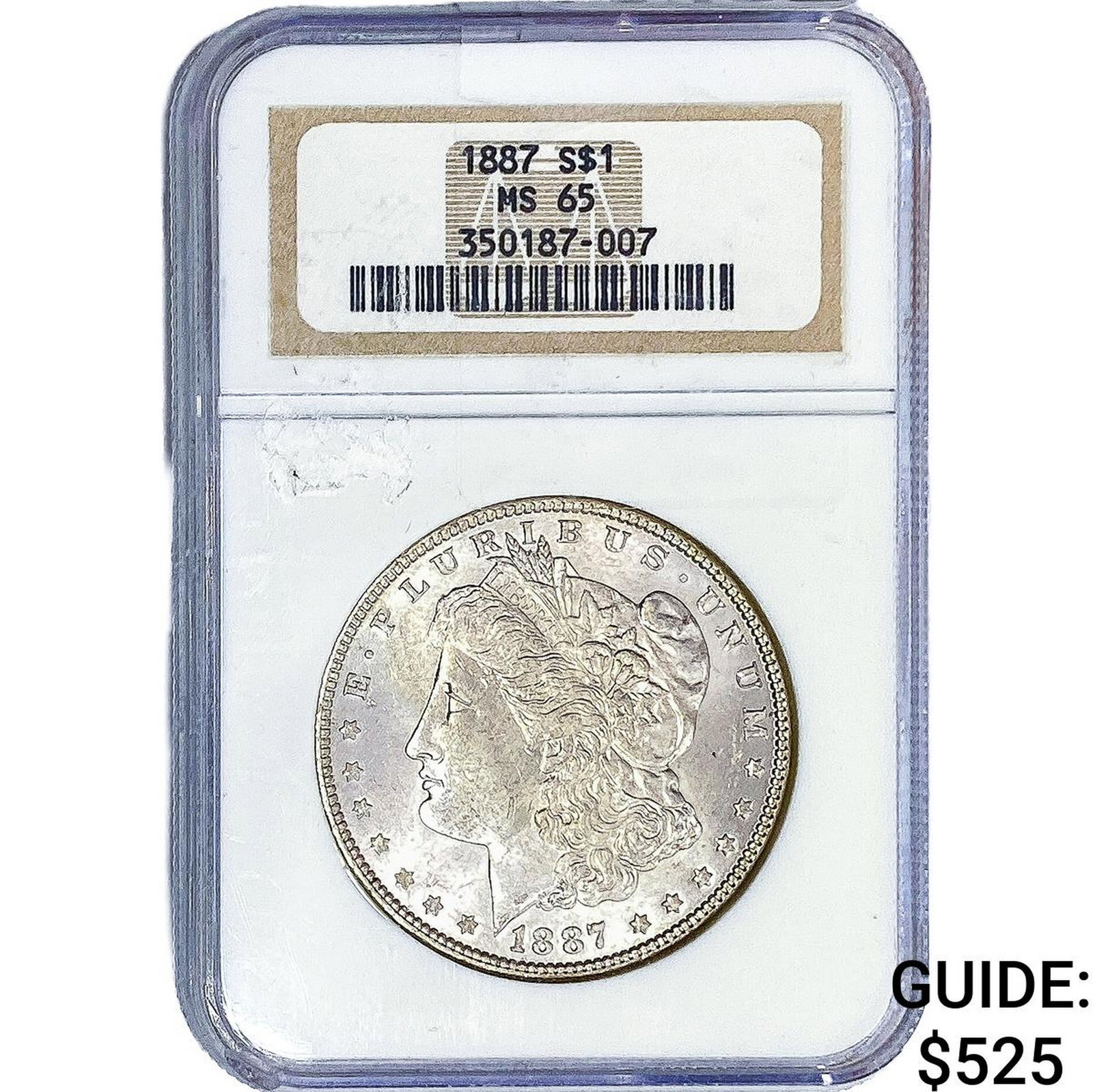 1887 Morgan Silver Dollar NGC MS65: 1887 Morgan Silver Dollar NGC MS65