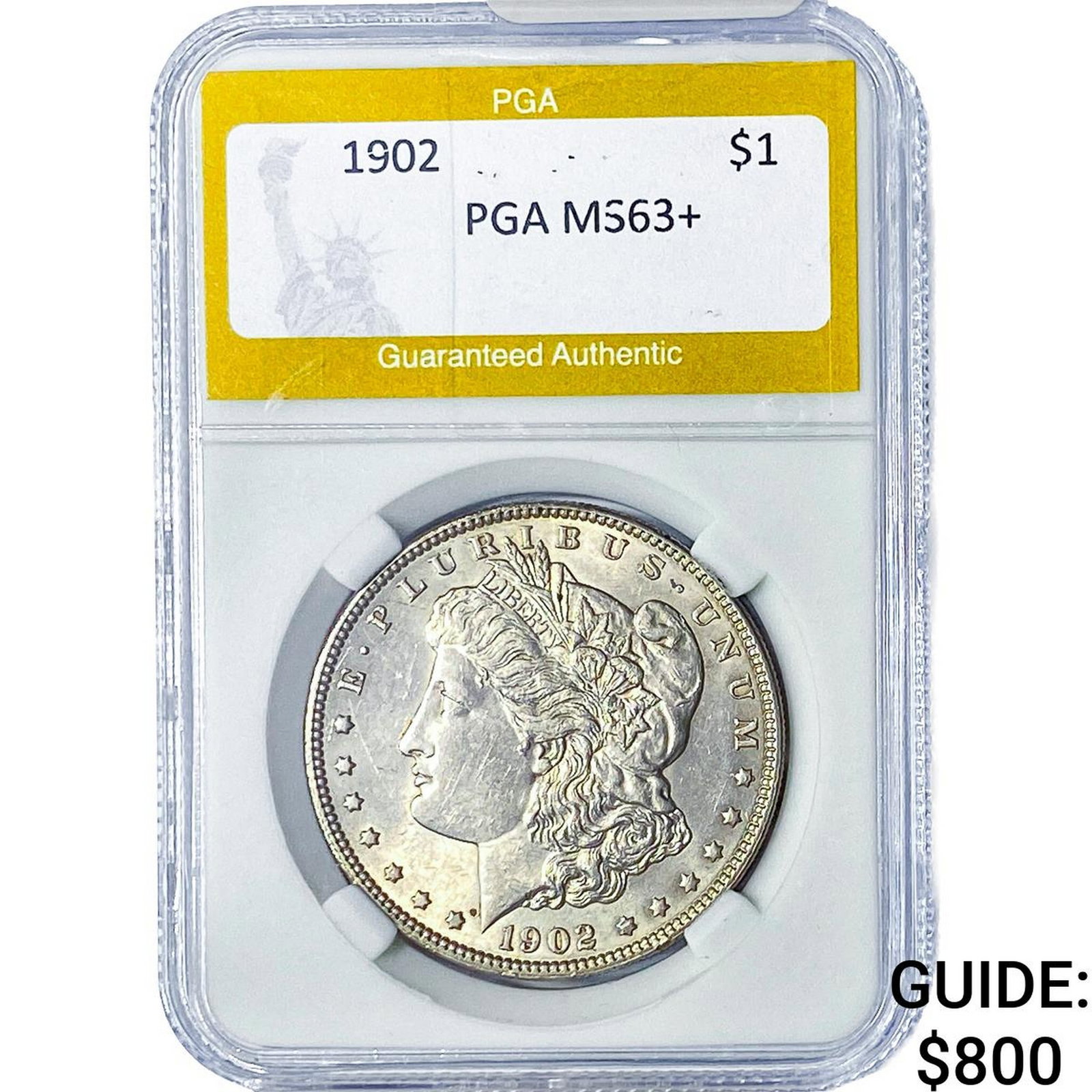 1902 Morgan Silver Dollar PGA MS63+: 1902 Morgan Silver Dollar PGA MS63+