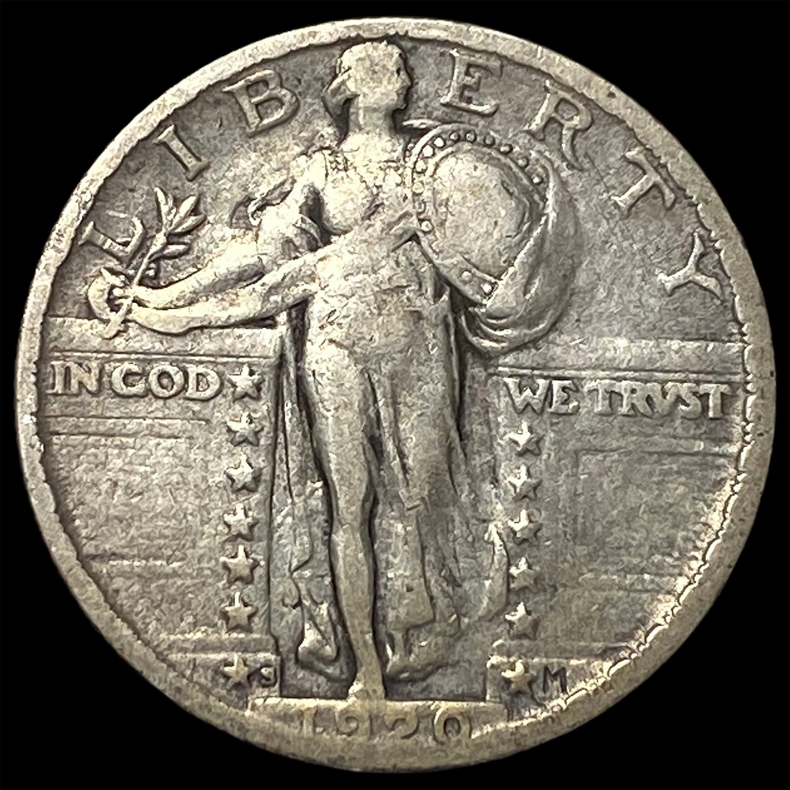 1920-S Silver Standing Liberty Quarter NEARLY UNCIRCULATED (1 of 2)