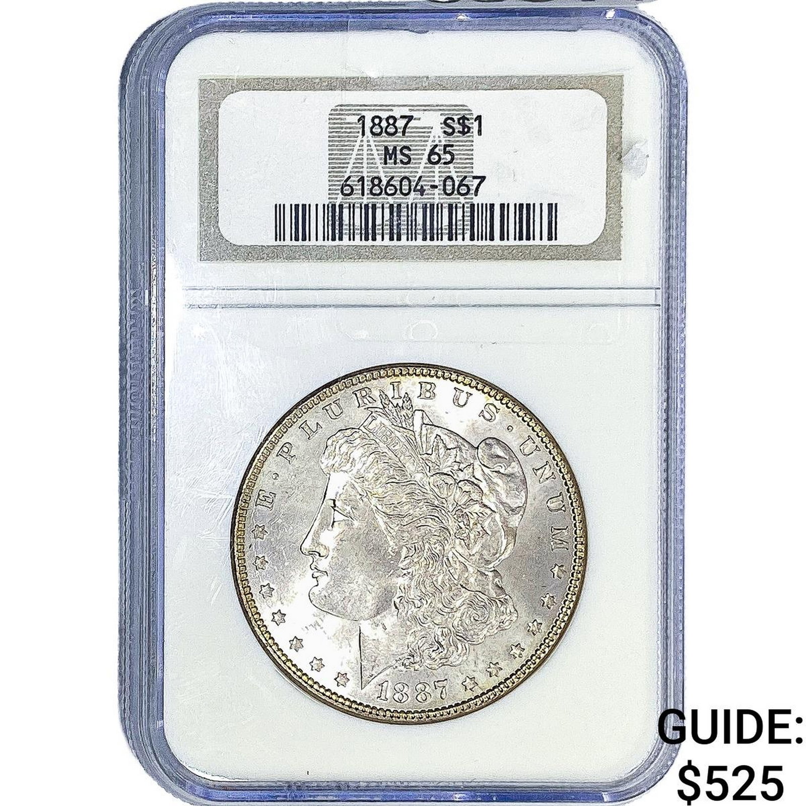 1887 Morgan Silver Dollar NGC MS65: 1887 Morgan Silver Dollar NGC MS65