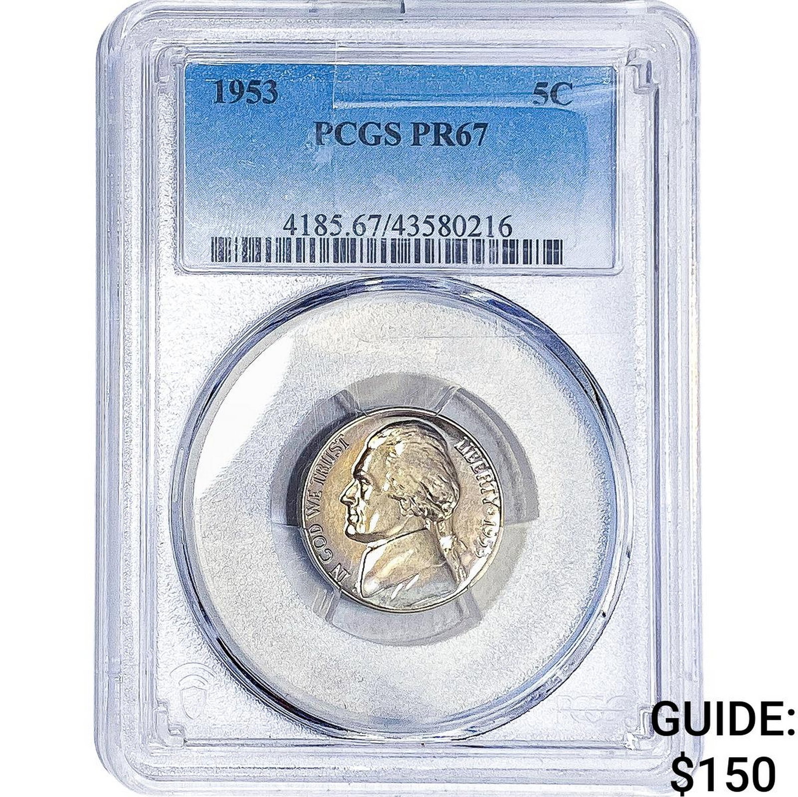1953 Jefferson Nickel PCGS PR67: 1953 Jefferson Nickel PCGS PR67