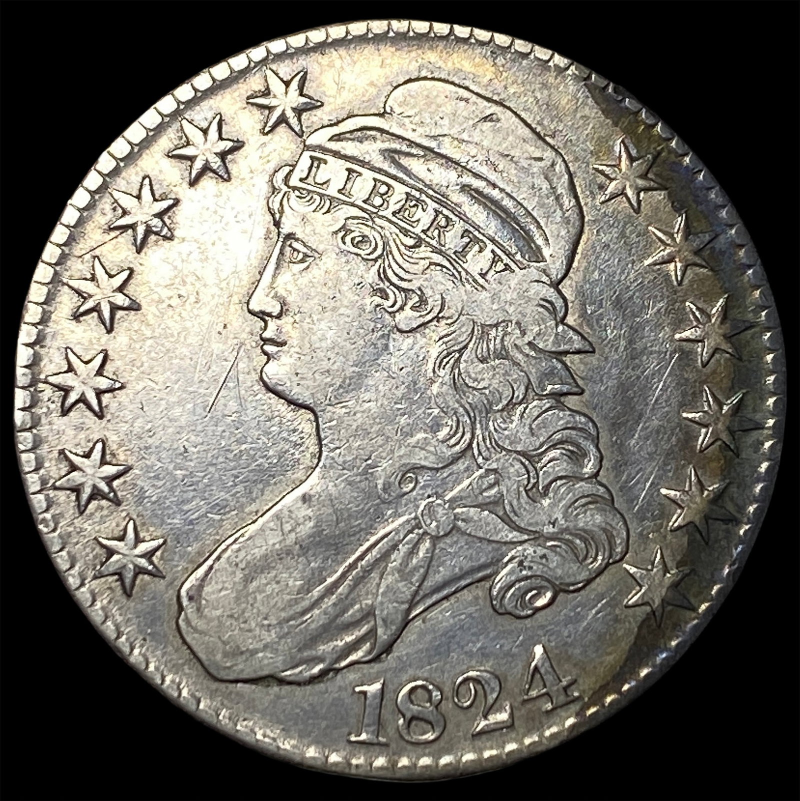 1824 Capped Bust Half Dollar NEARLY UNCIRCULATED (1 of 2)