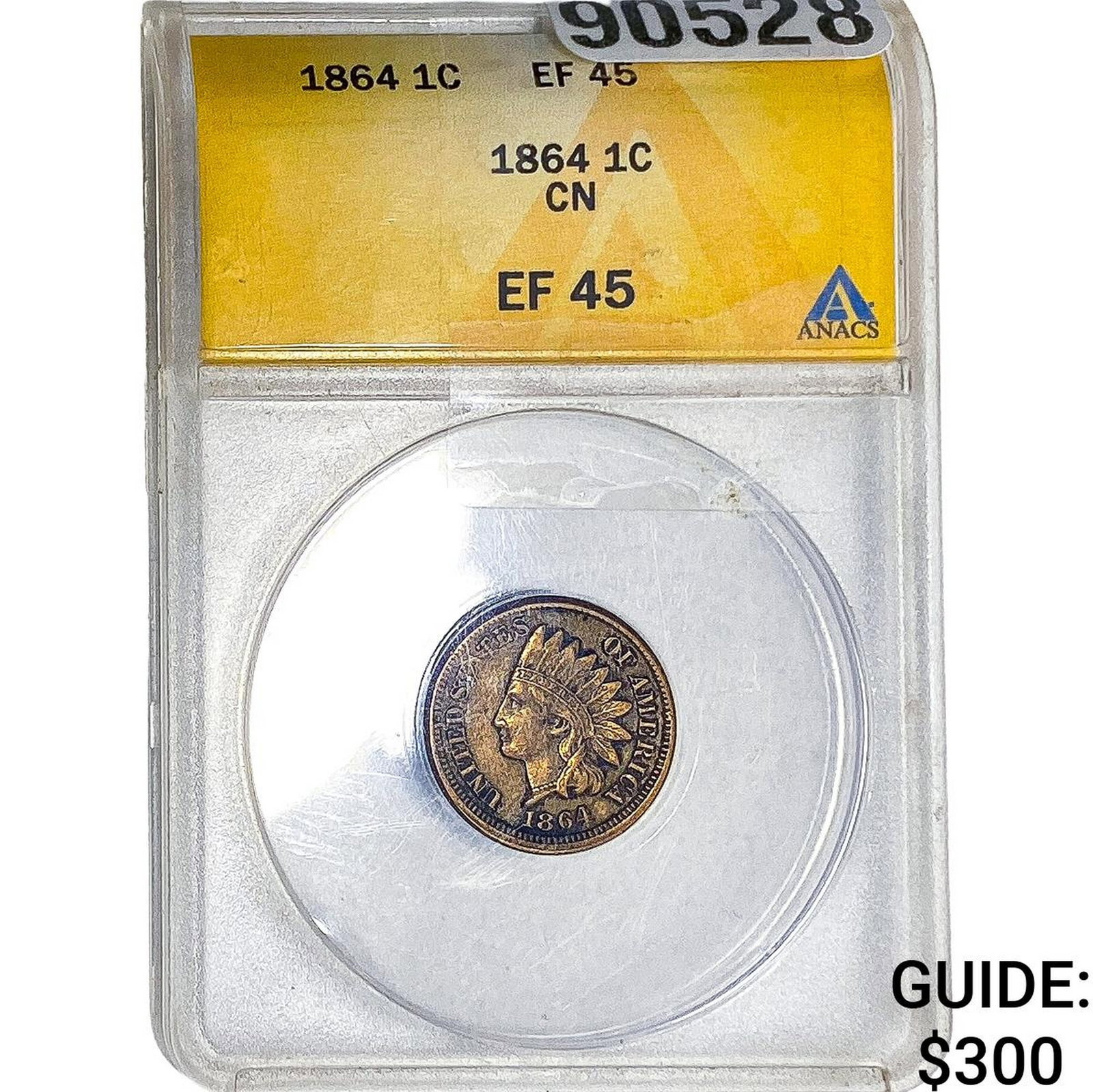 1864 Indian Head Cent ANACS EF45 CN: 1864 Indian Head Cent ANACS EF45 CN