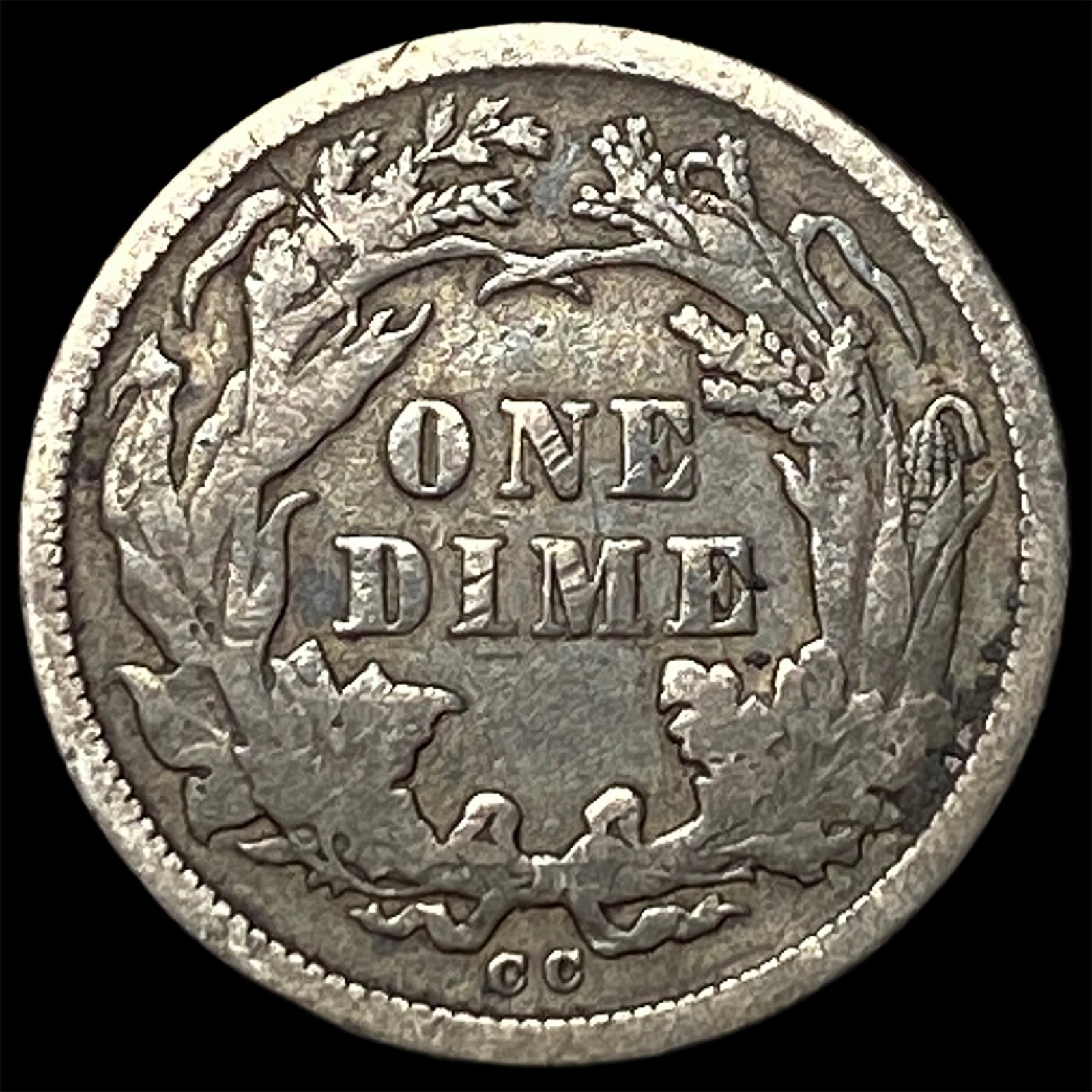 1876-CC Silver Dime ABOUT UNCIRCULATED - 2