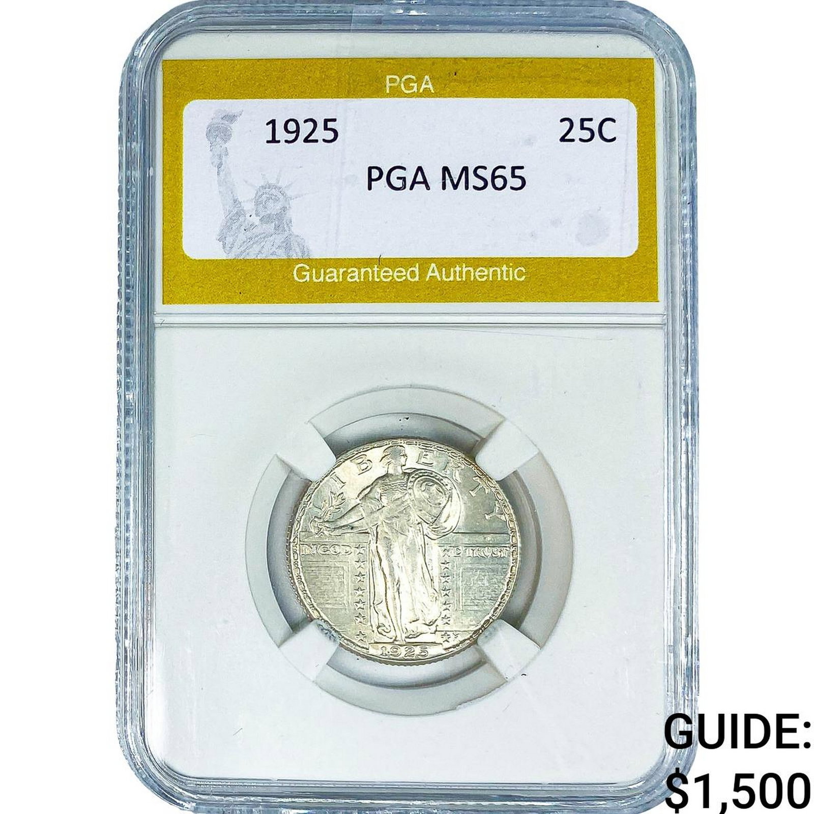 1925 Standing Liberty Quarter PGA MS65: 1925 Standing Liberty Quarter PGA MS65