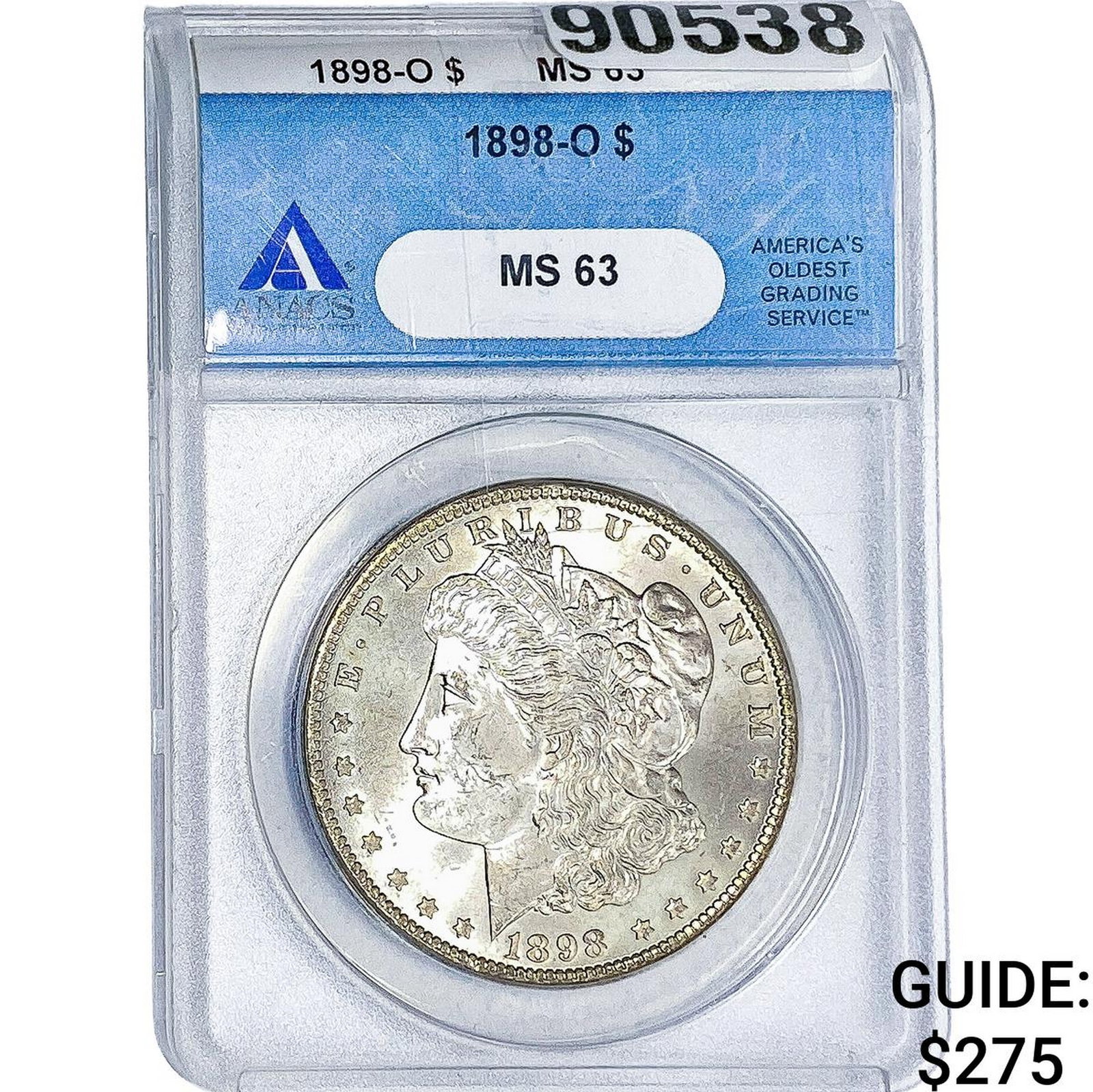 1898-O Morgan Silver Dollar ANACS MS63: 1898-O Morgan Silver Dollar ANACS MS63
