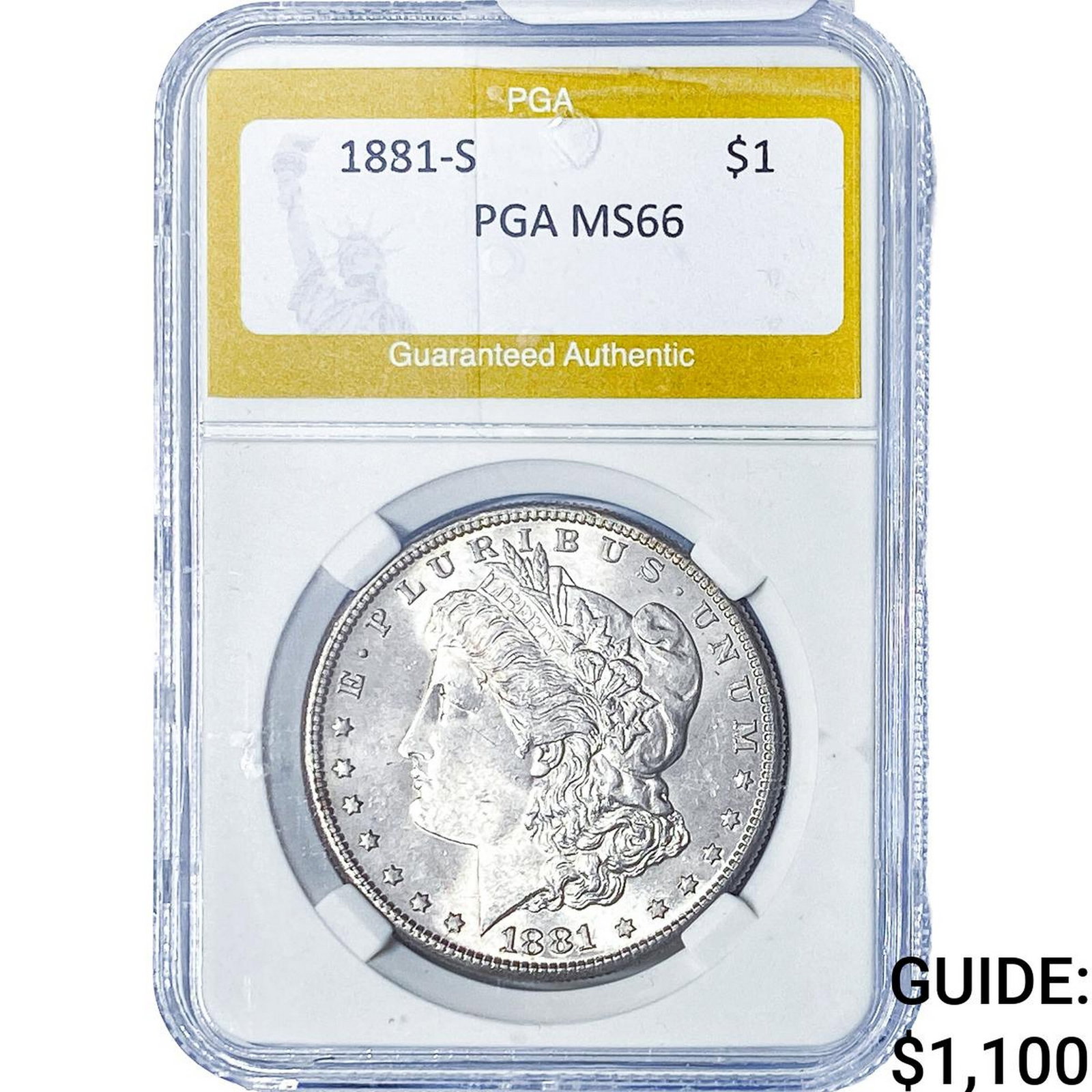 1881-S Morgan Silver Dollar PGA MS66: 1881-S Morgan Silver Dollar PGA MS66