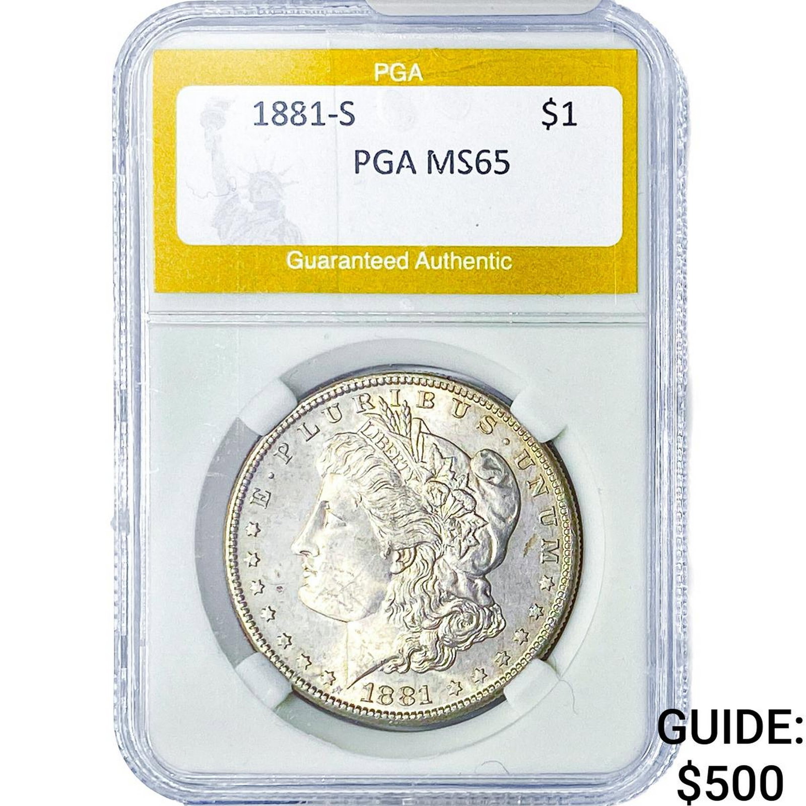1881-S Morgan Silver Dollar PGA MS65: 1881-S Morgan Silver Dollar PGA MS65