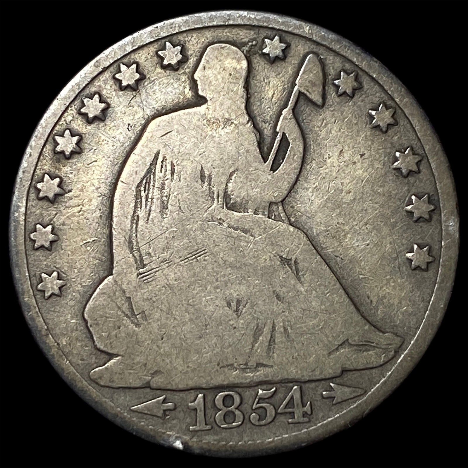 1854-O Silver Half Dollar NICELY CIRCULATED: 1854-O Silver Half Dollar NICELY CIRCULATED