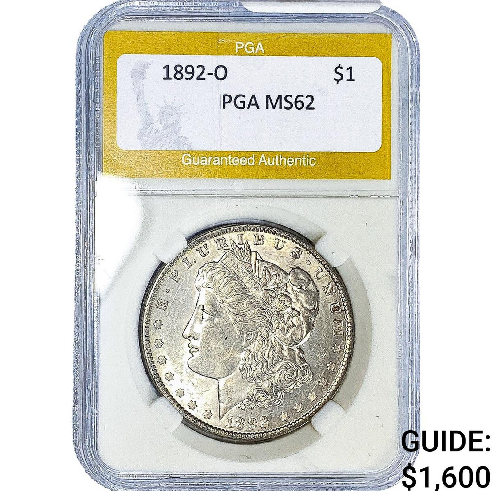 1892-O Morgan Silver Dollar PGA MS62 (1 of 2)