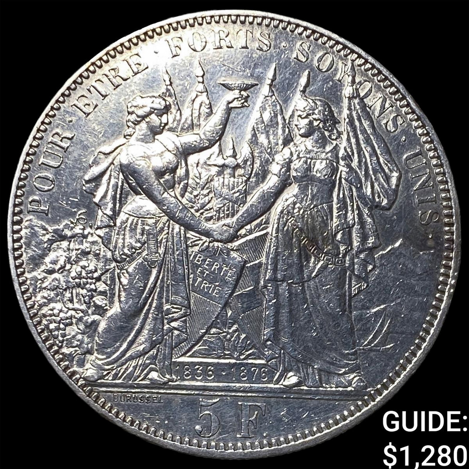 1876 Switzeland Silver 5 Francs Shooting Thalers: 1876 Switzeland Silver 5 Francs Shooting Thalers