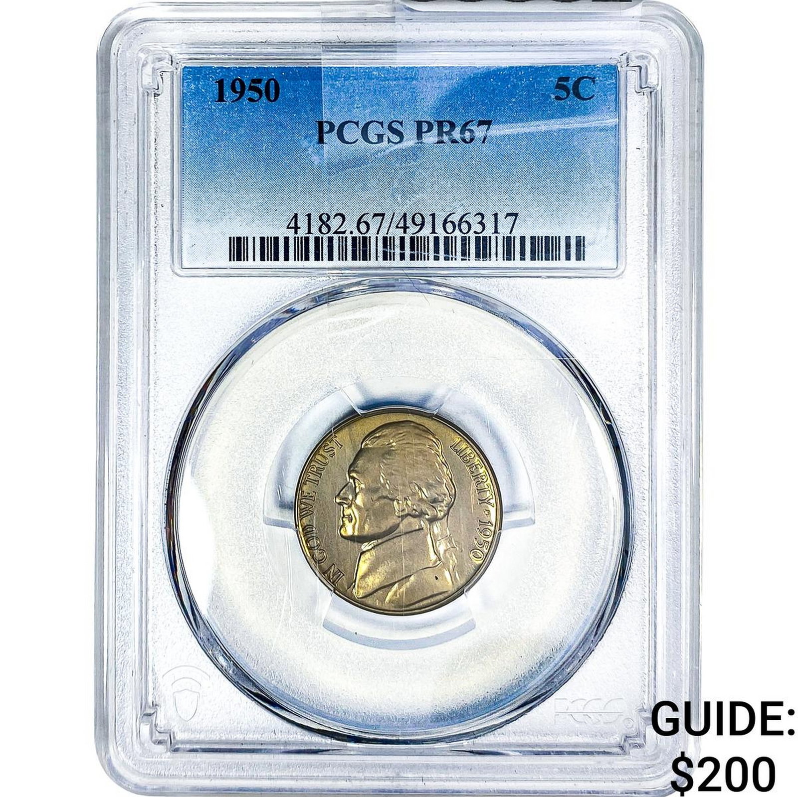1950 Jefferson Nickel PCGS PR67: 1950 Jefferson Nickel PCGS PR67