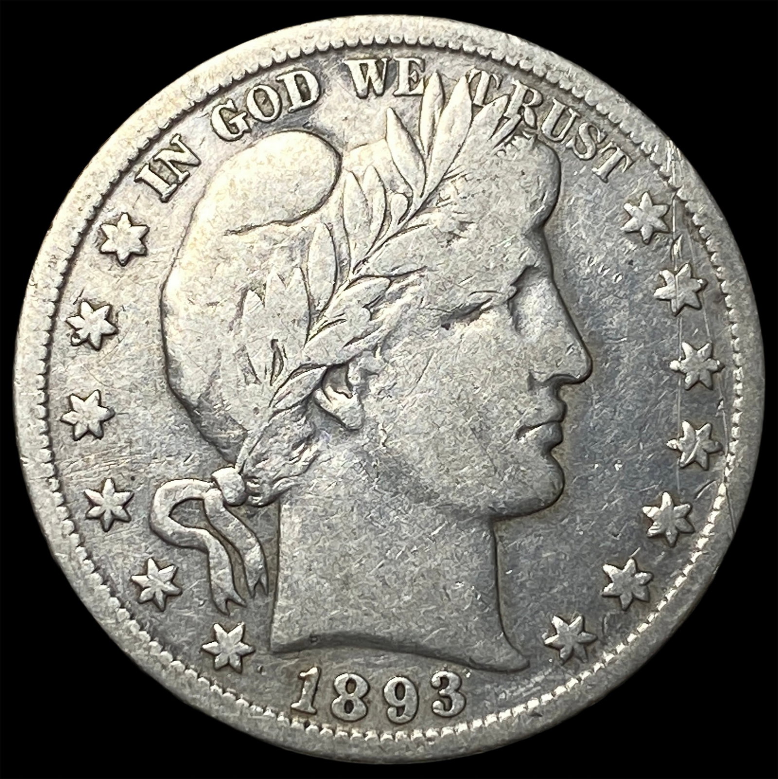 1893 Silver Barber Half Dollar LIGHTLY CIRCULATED: 1893 Silver Barber Half Dollar LIGHTLY CIRCULATED