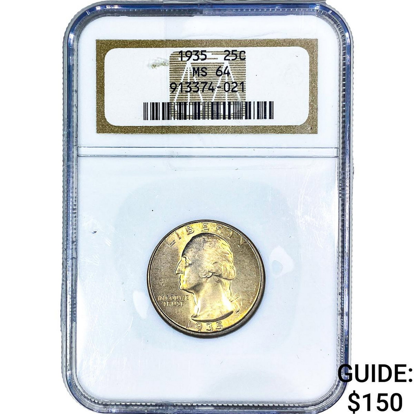 1935 Washington Silver Quarter NGC MS64: 1935 Washington Silver Quarter NGC MS64