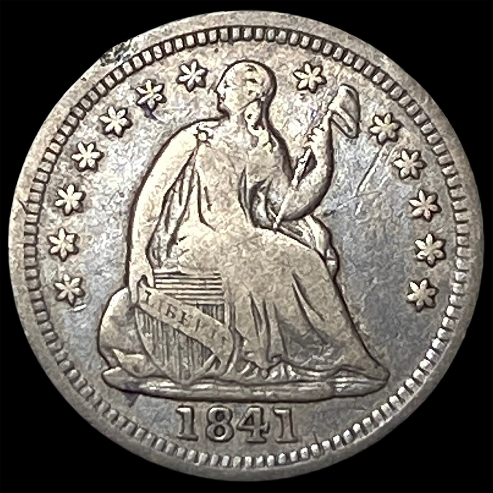 1841 Silver Half Dime LIGHTLY CIRCULATED: 1841 Silver Half Dime LIGHTLY CIRCULATED