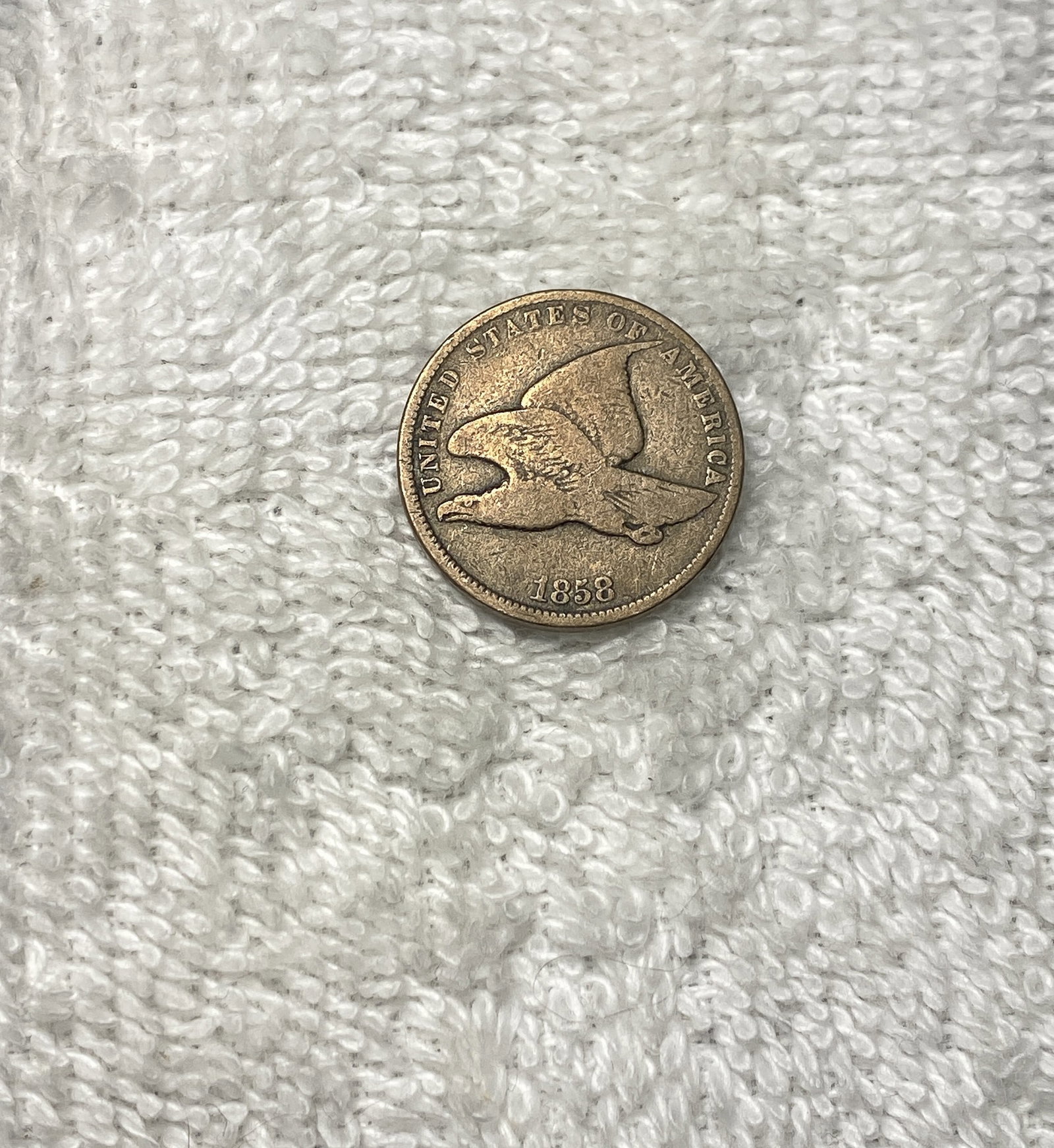 1858 Copper-Nickel Flying Eagle Cent NICELY CIRCULATED: 1858 Copper-Nickel Flying Eagle Cent NICELY CIRCULATED