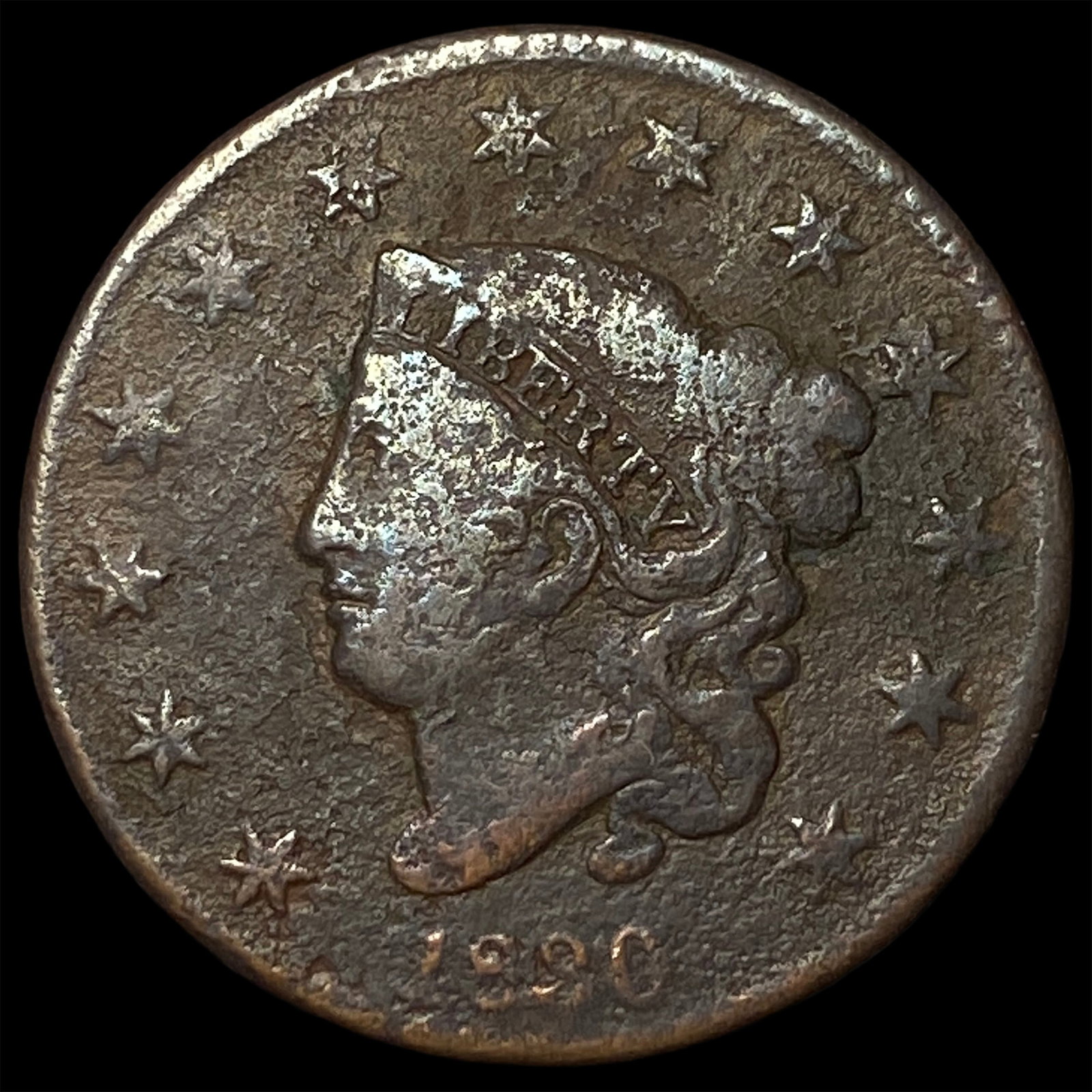 1840 Braided Hair Large Cent NICELY CIRCULATED: 1840 Braided Hair Large Cent NICELY CIRCULATED